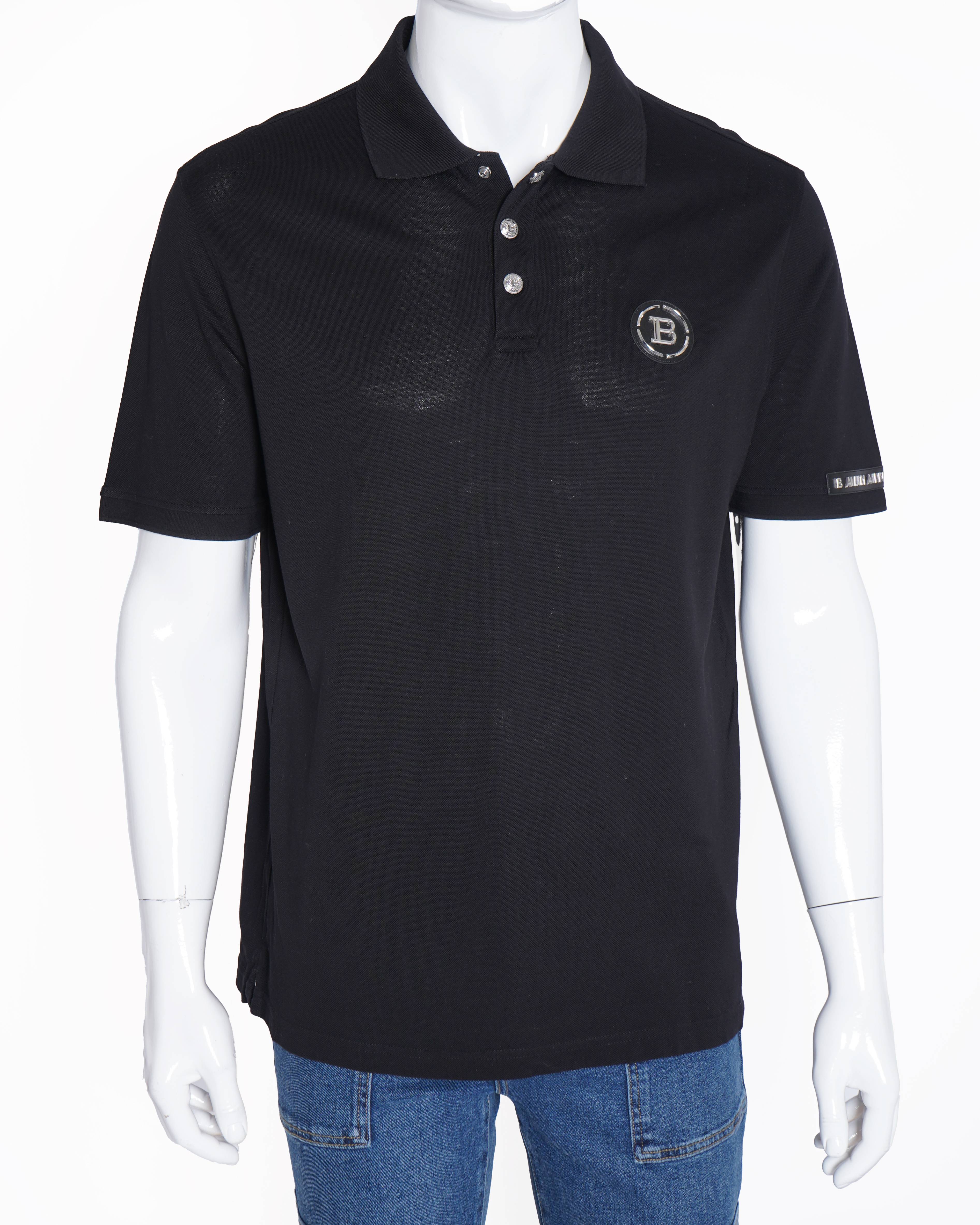 New Balmain Black Polo Tshirt