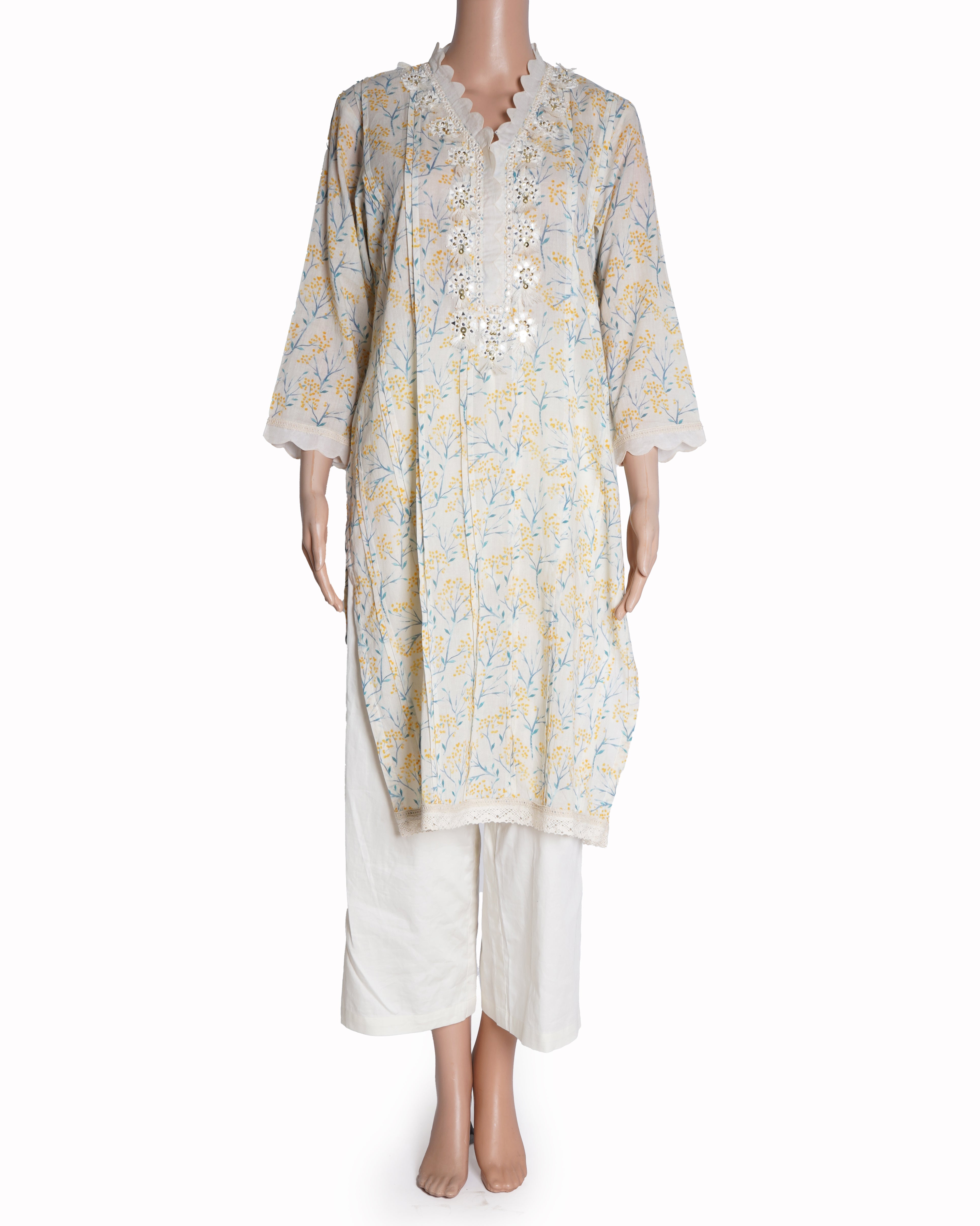 Aditi Beriwala X Pret White Printed Cotton Kurti