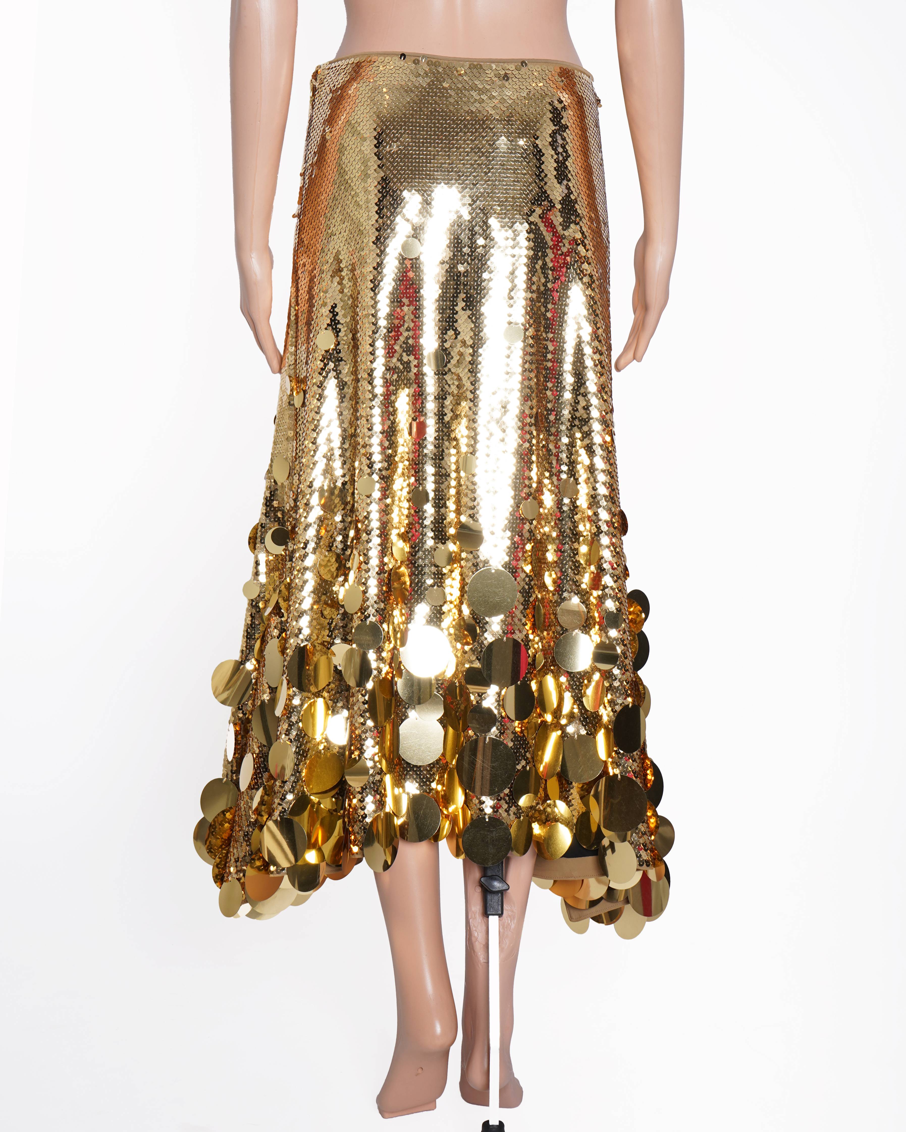 New Rabanne x H&M limited edition Sequin golden skirt