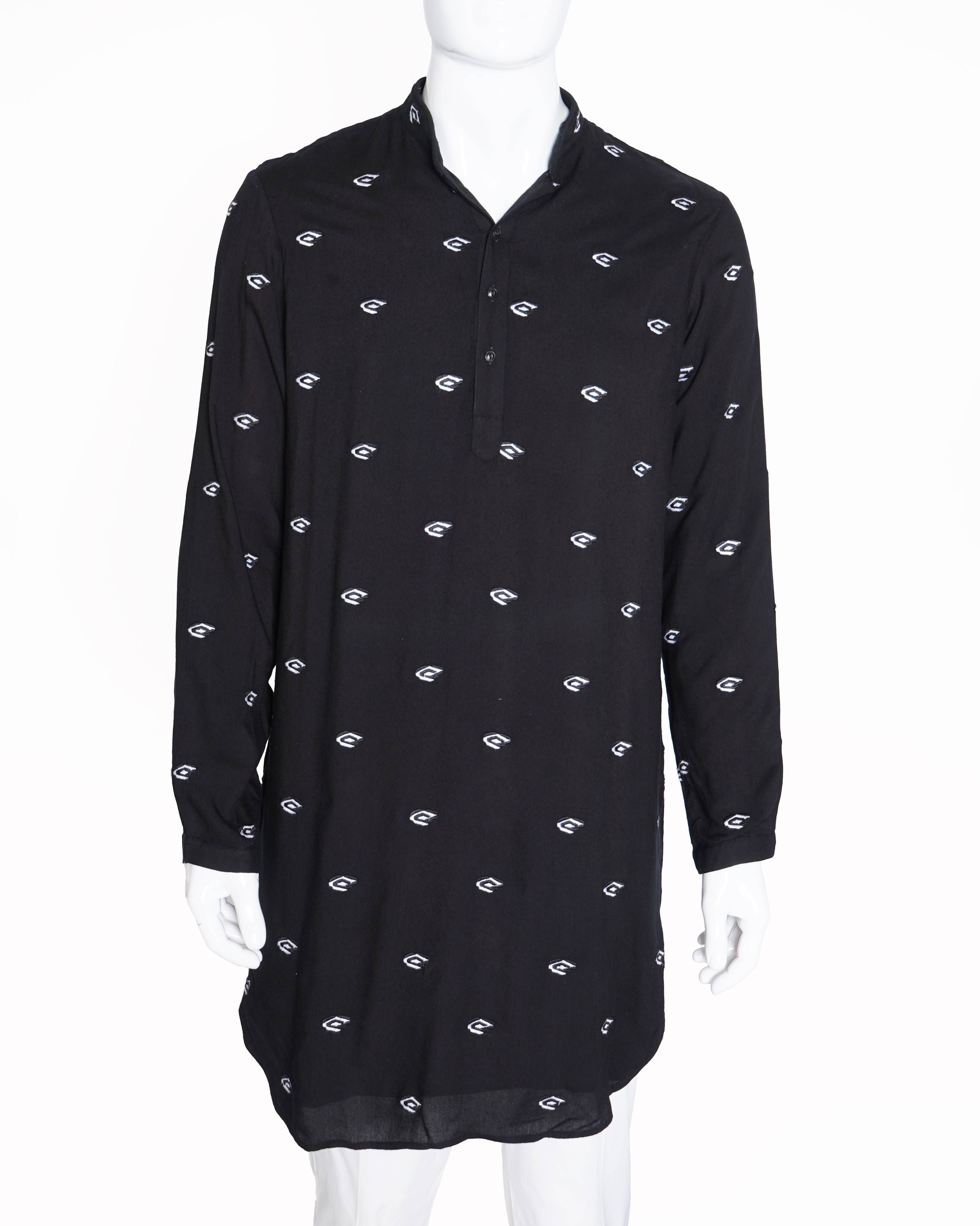 Kunal Rawal black printed kurta