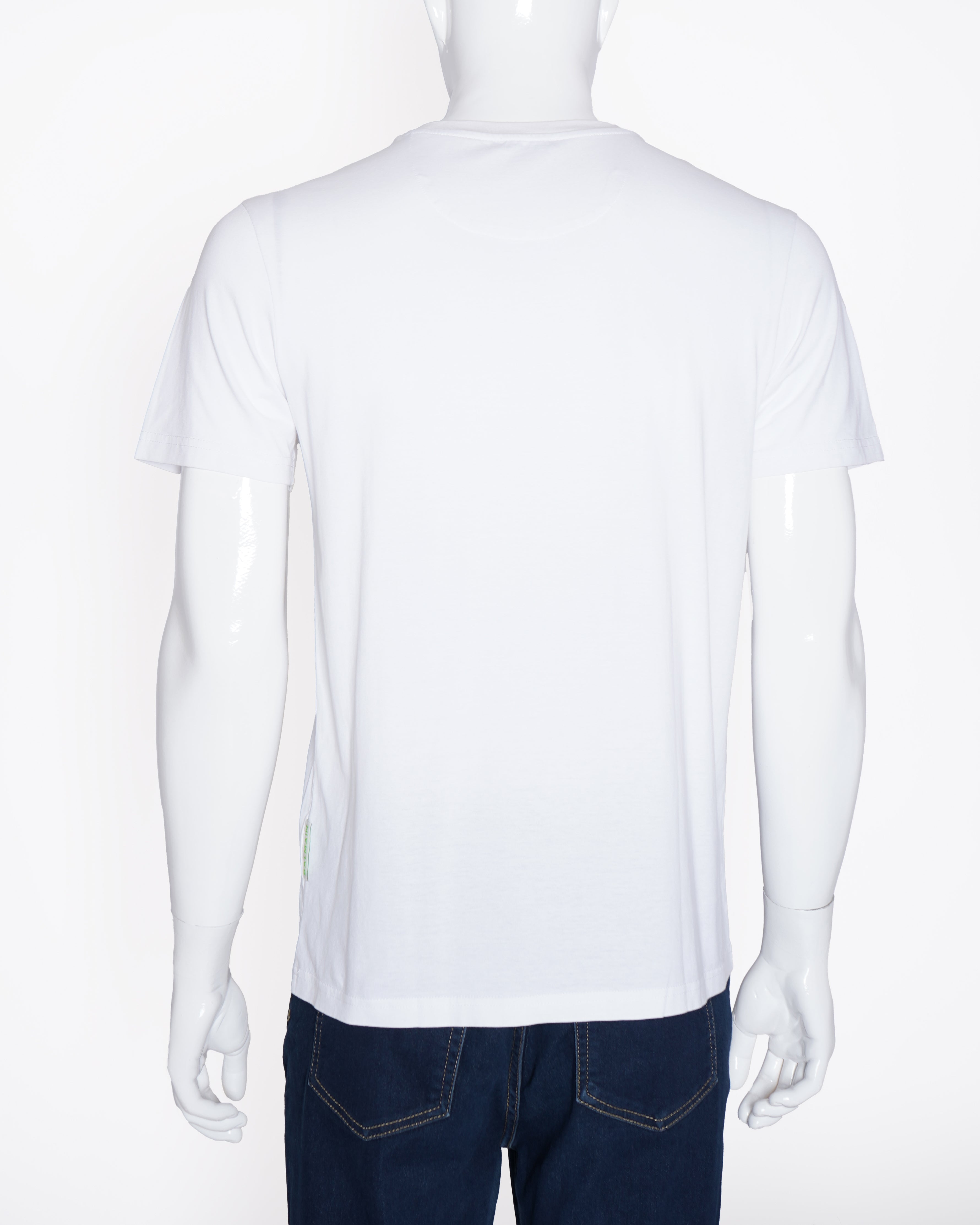 Balmain white logo embossed tshirt