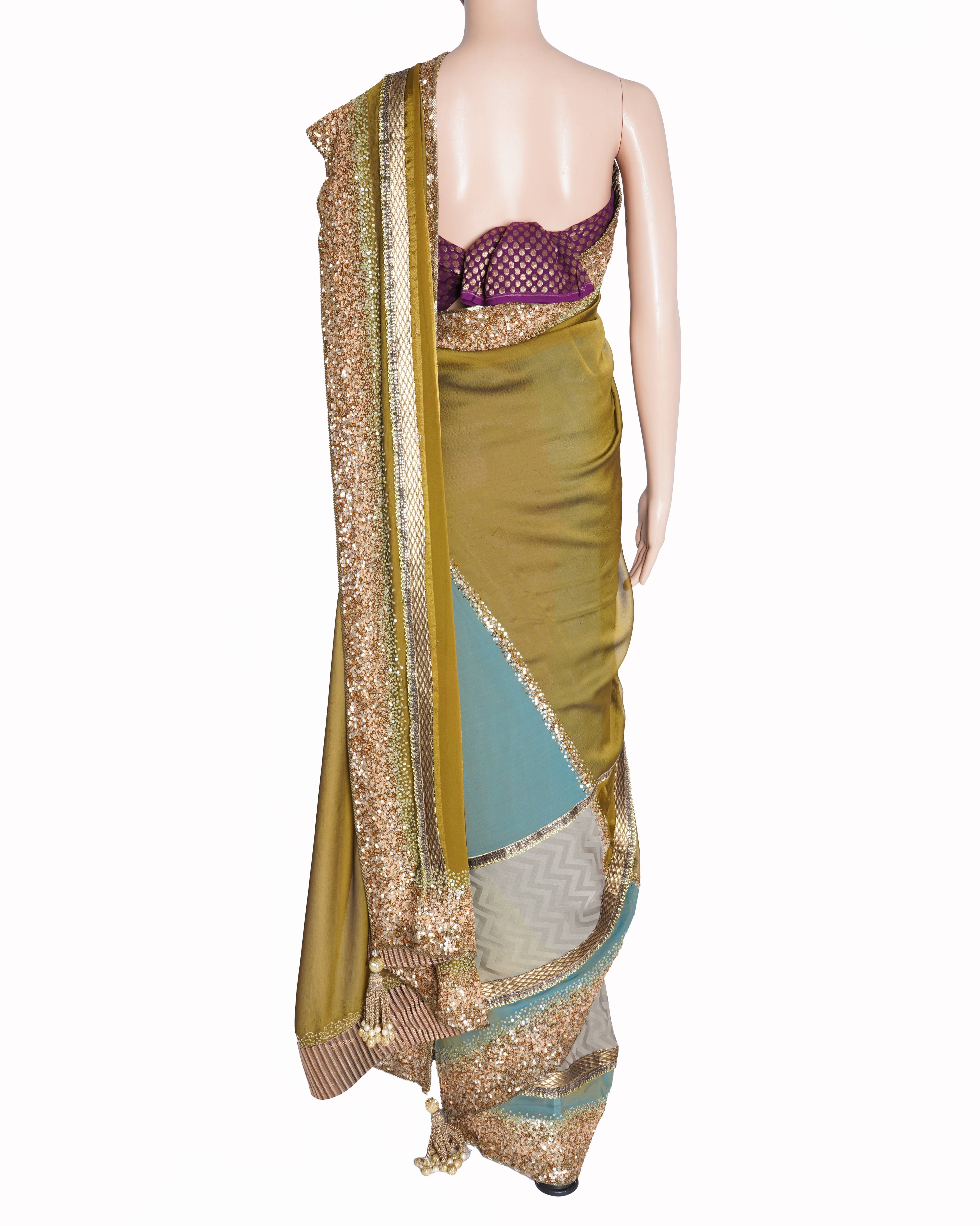 Manish Malhotra Green & Teal saree