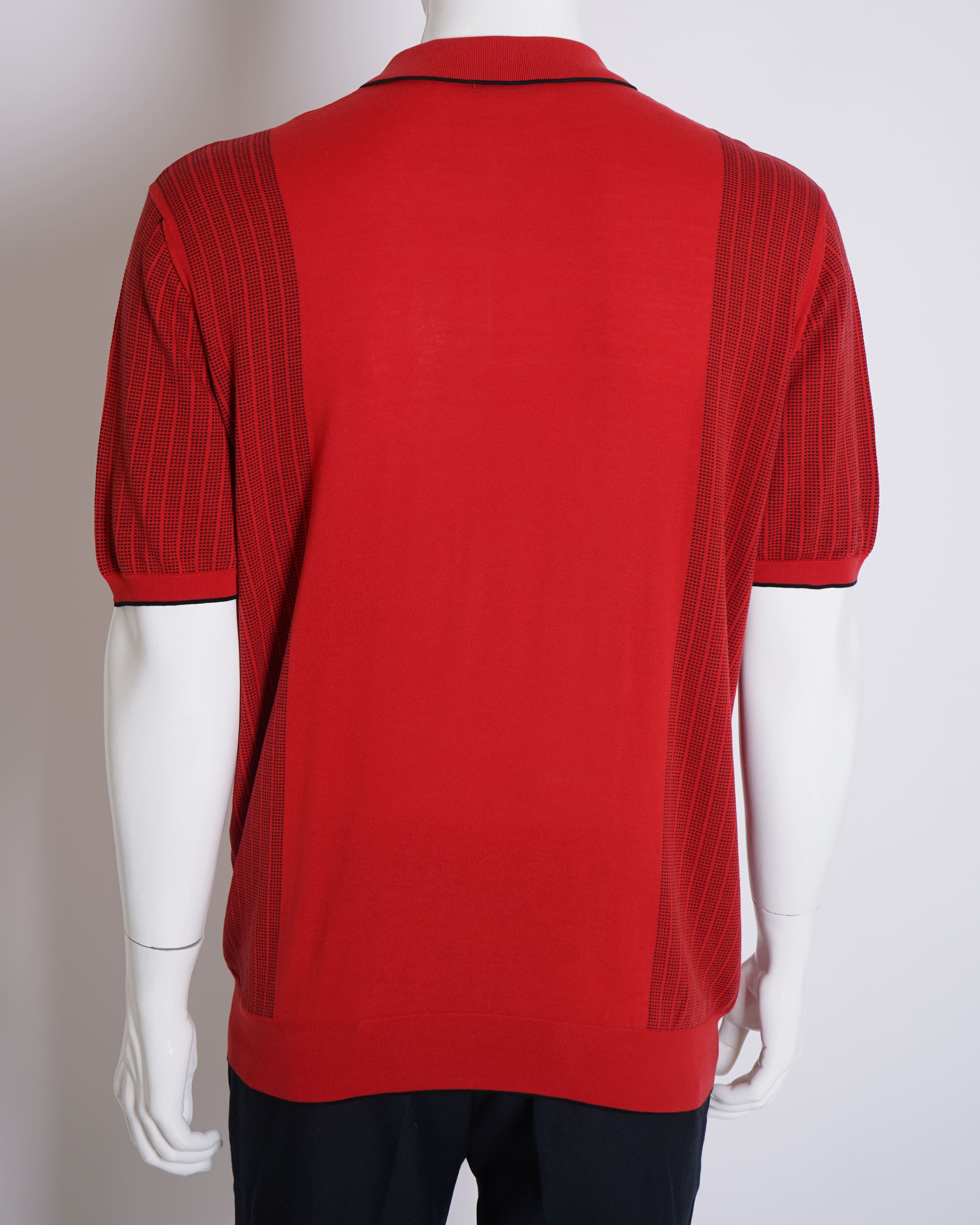 Stefano Ricci red half zip polo tshirt
