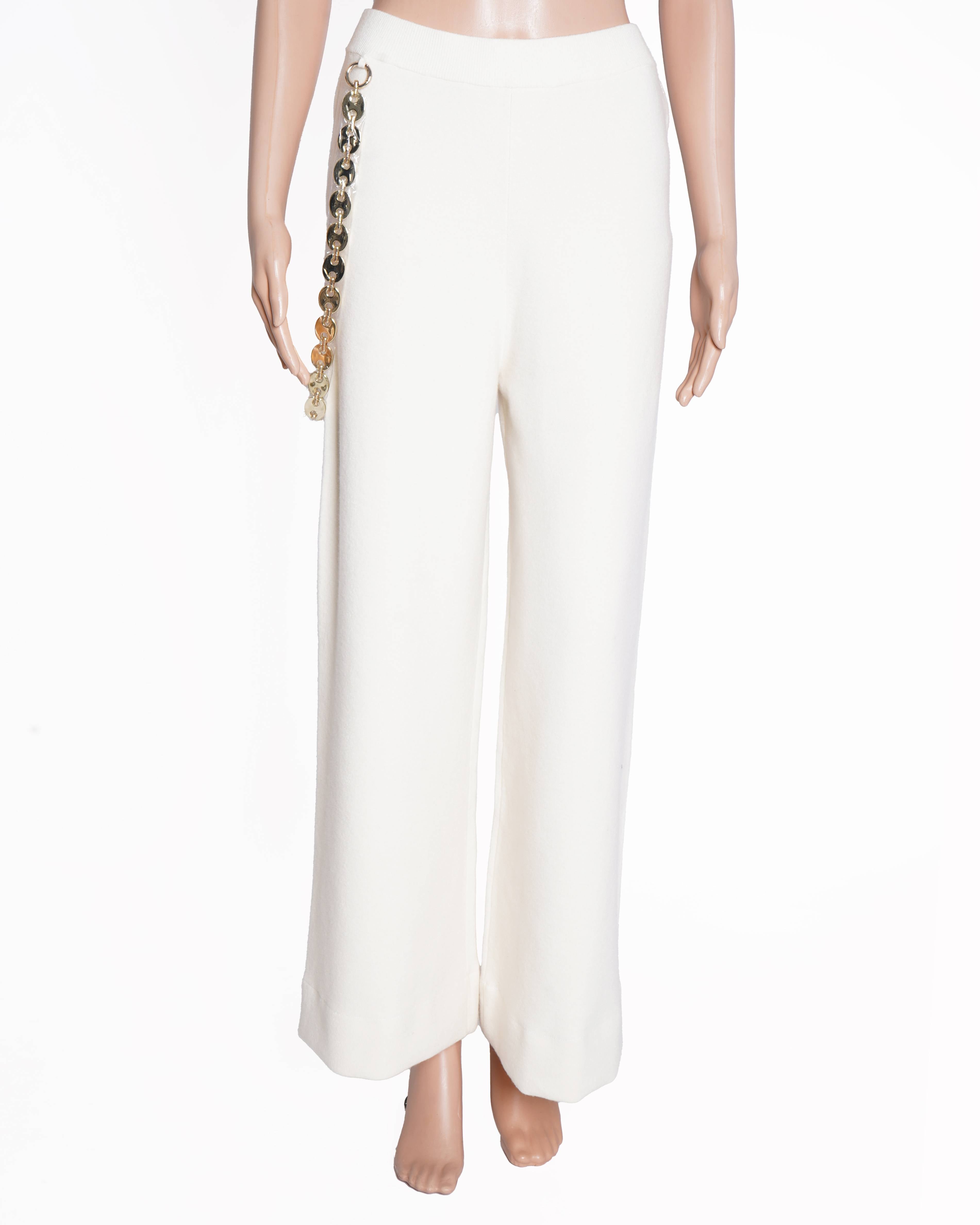 New Paco Rabanne Women's Trousers In Cream