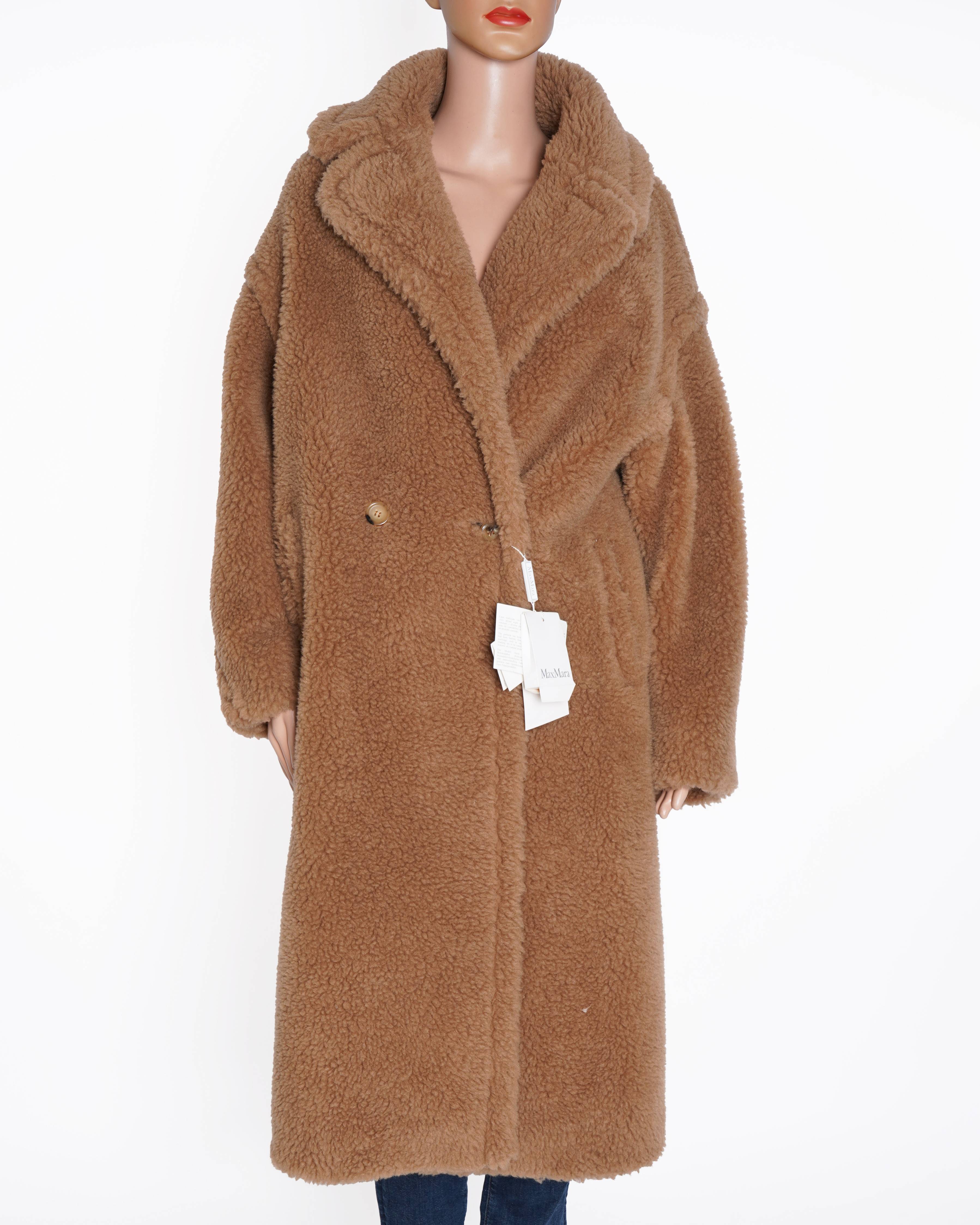 New Max Mara Teddy Bear Icon Coat - Camel