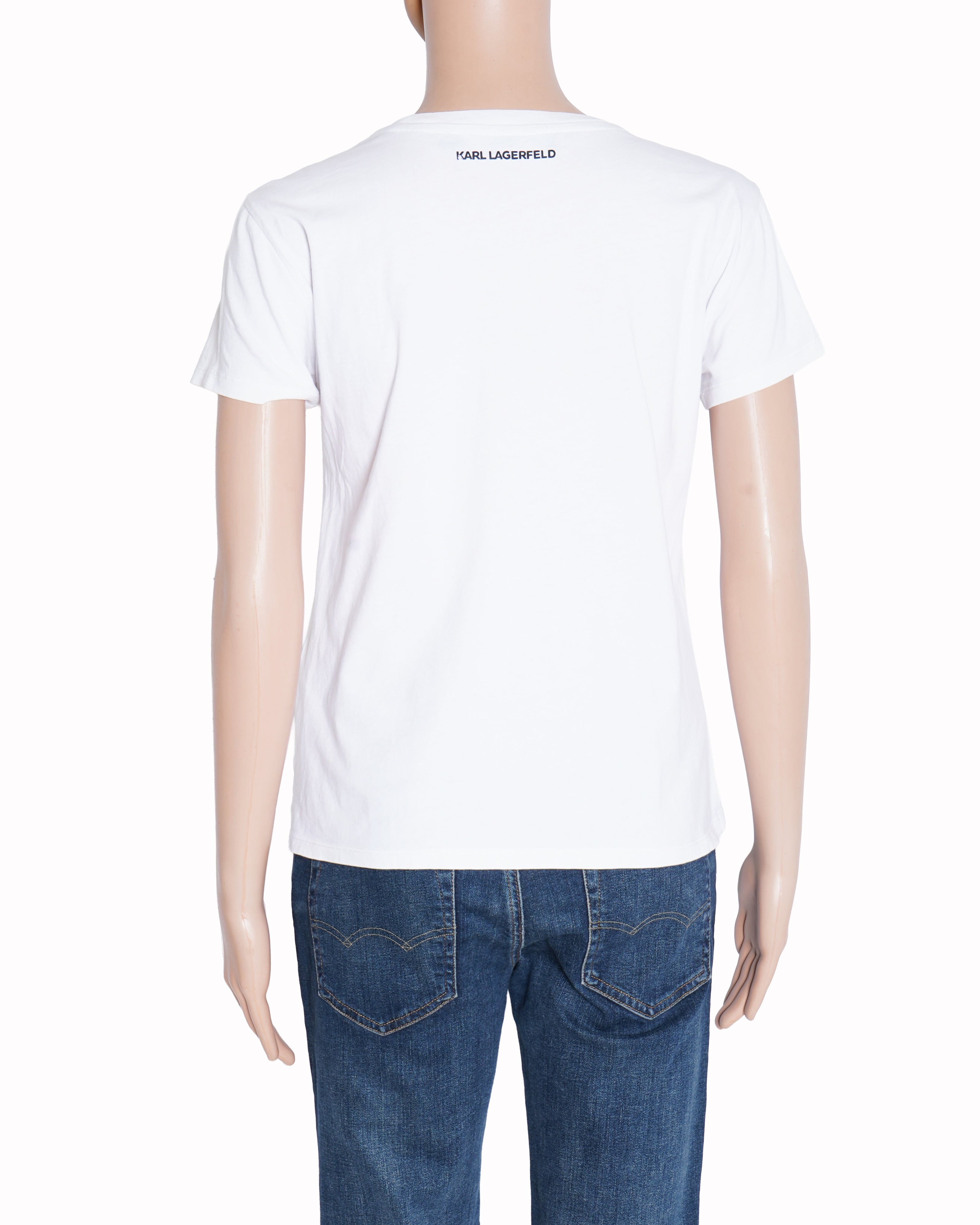 Karl lagerfeld white colorful logo t-shirt