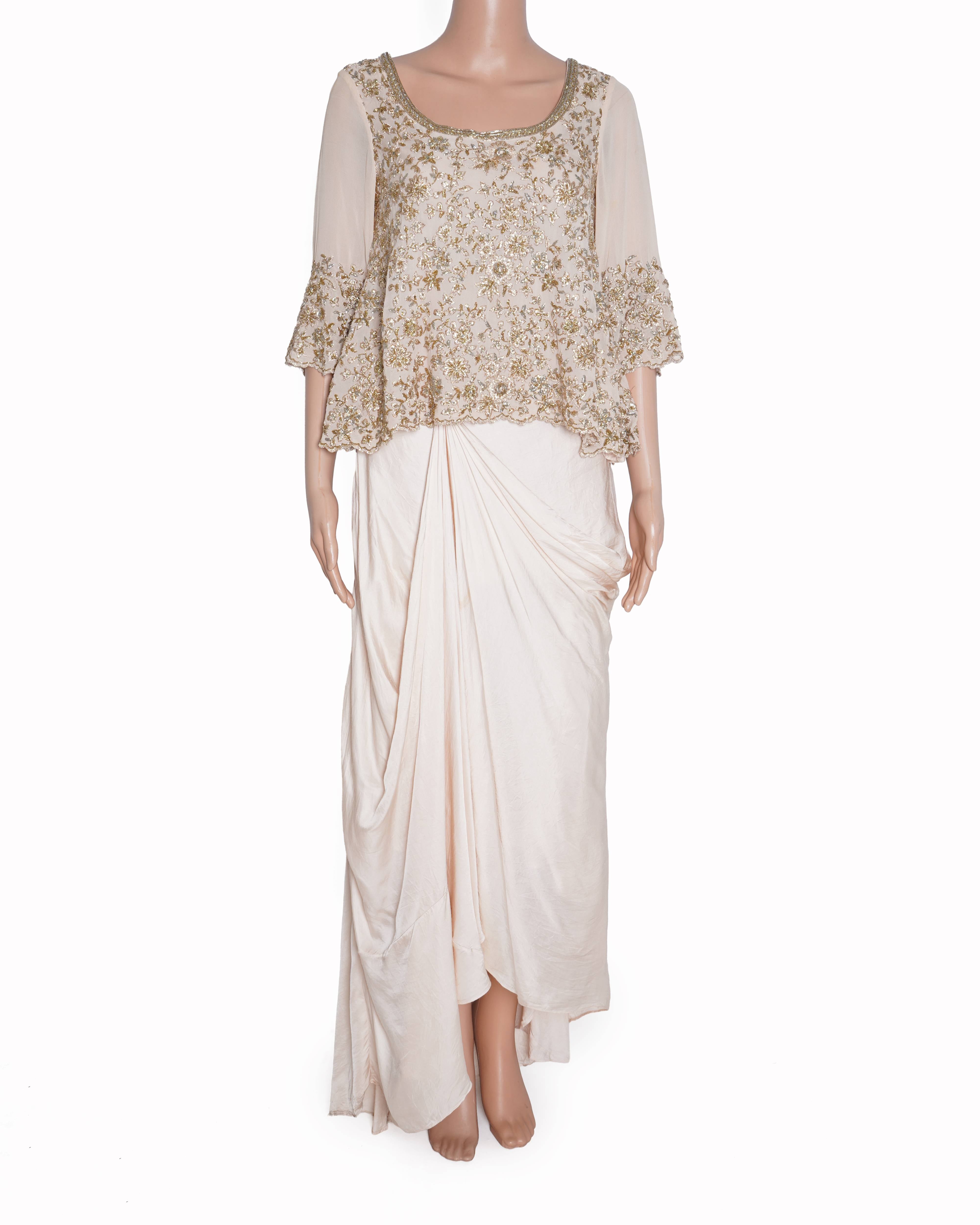 A&R by Rhea Kapoor top with draped skirt