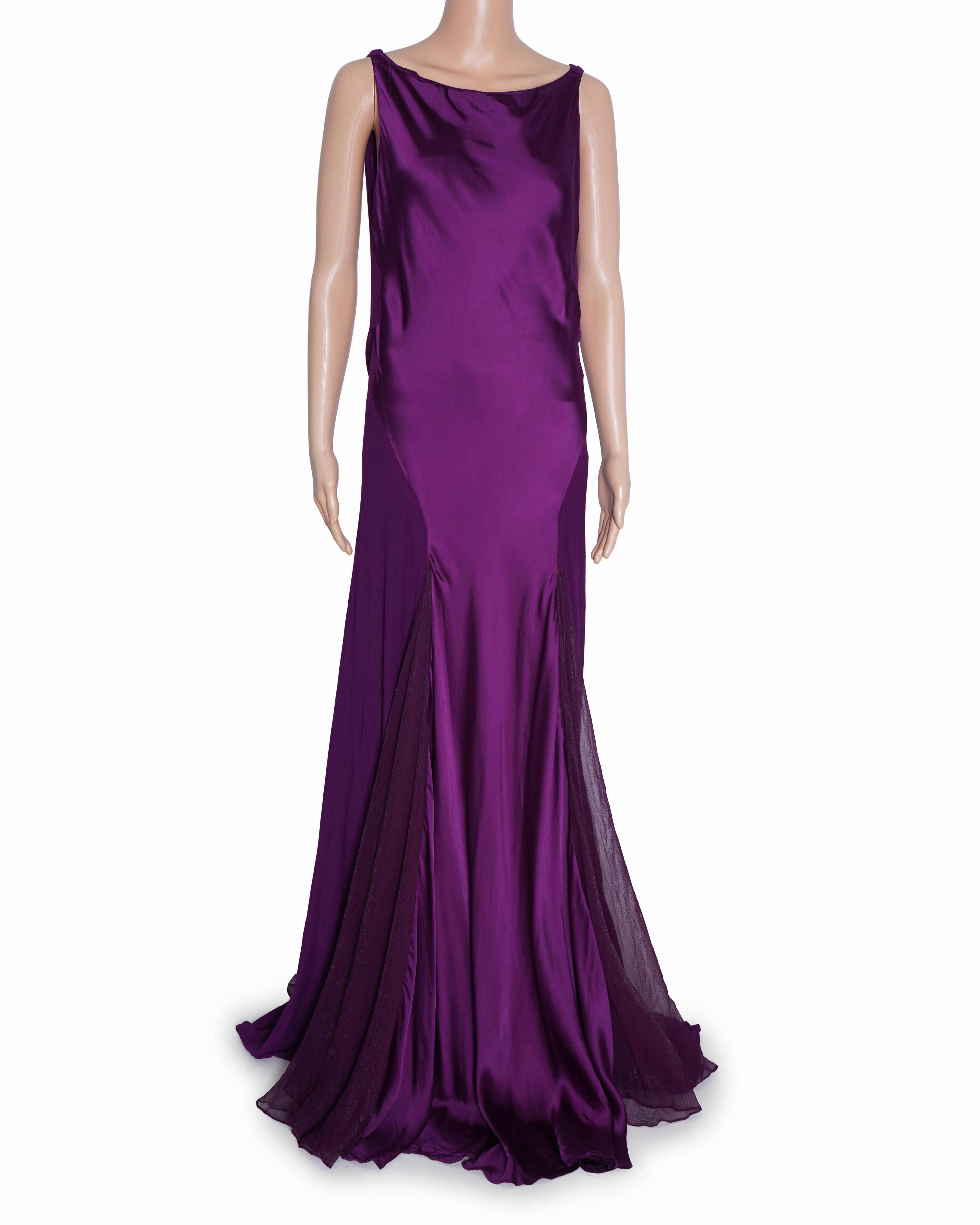 Donna karan purple full length dress