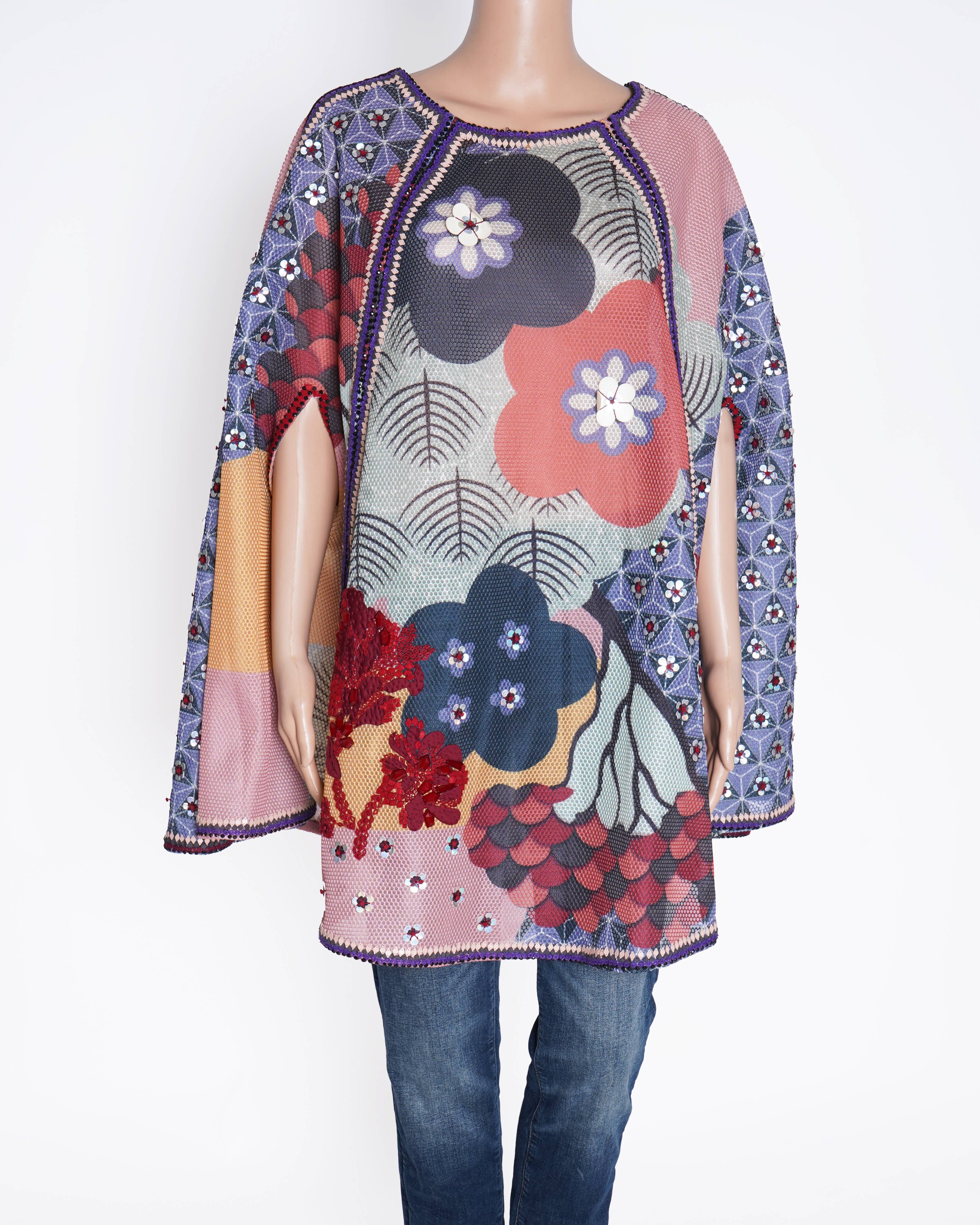 Pankaj & Nidhi MultiColour Embroidery Cape