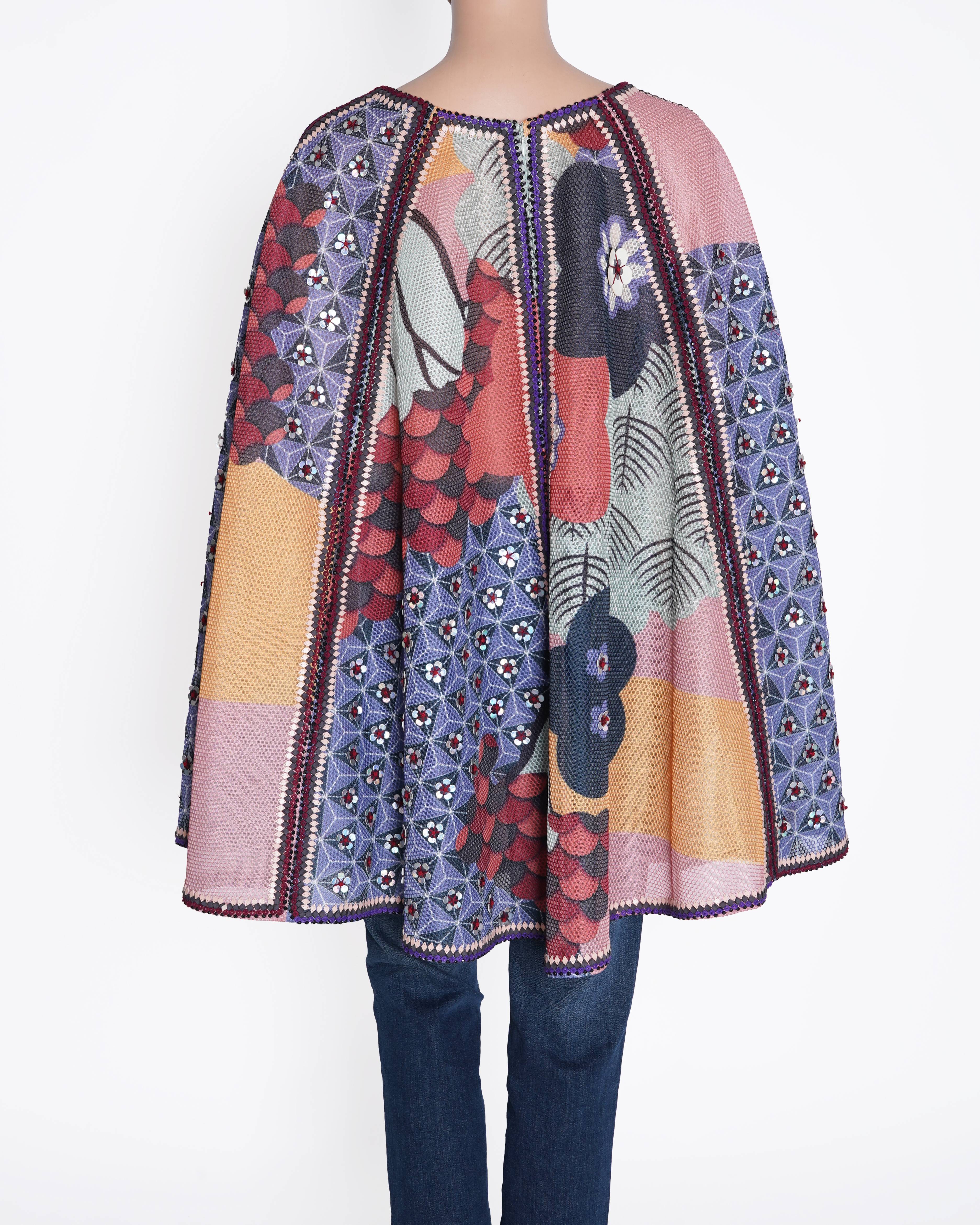 Pankaj & Nidhi MultiColour Embroidery Cape