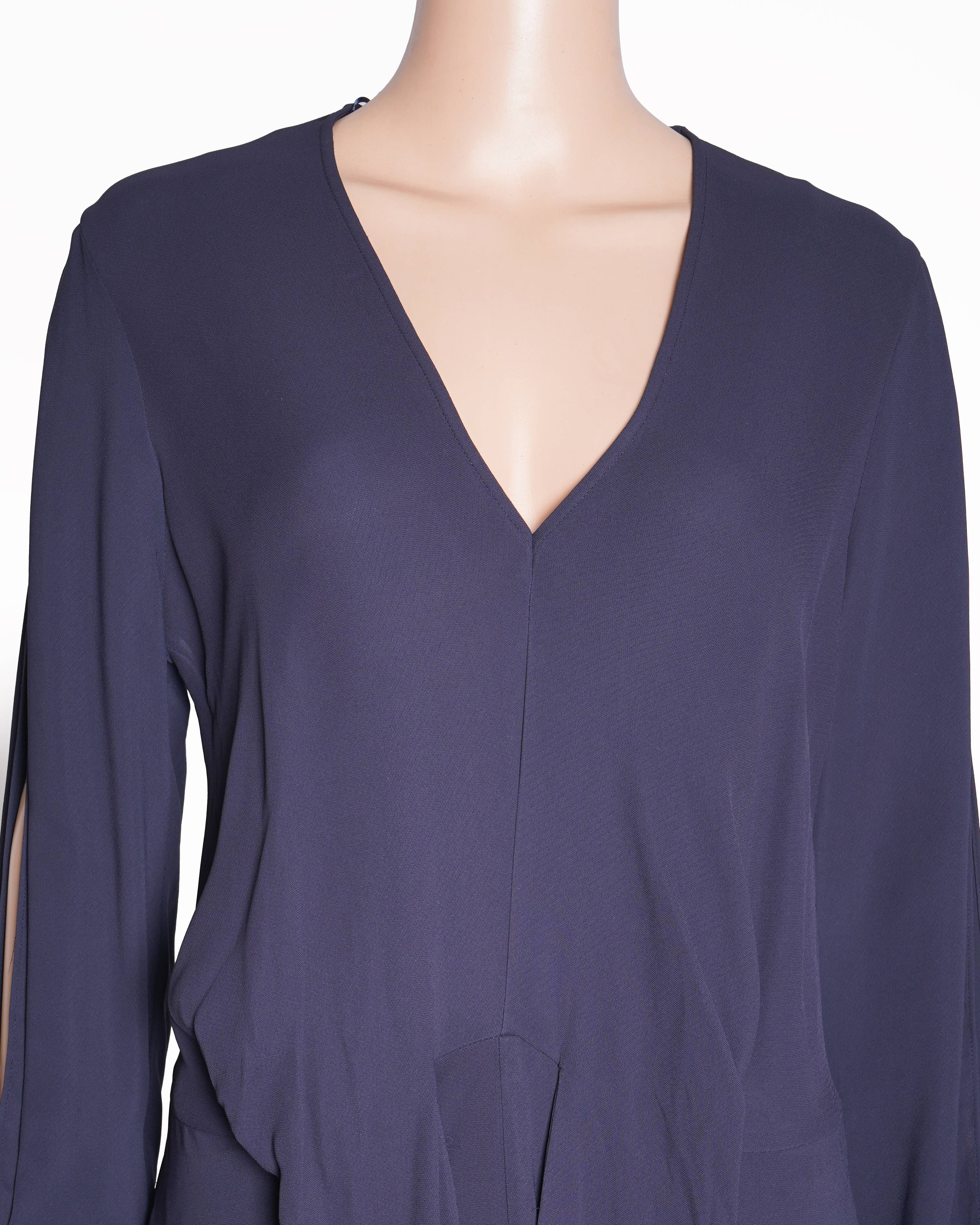 New Reiss deep blue tie up mini dress