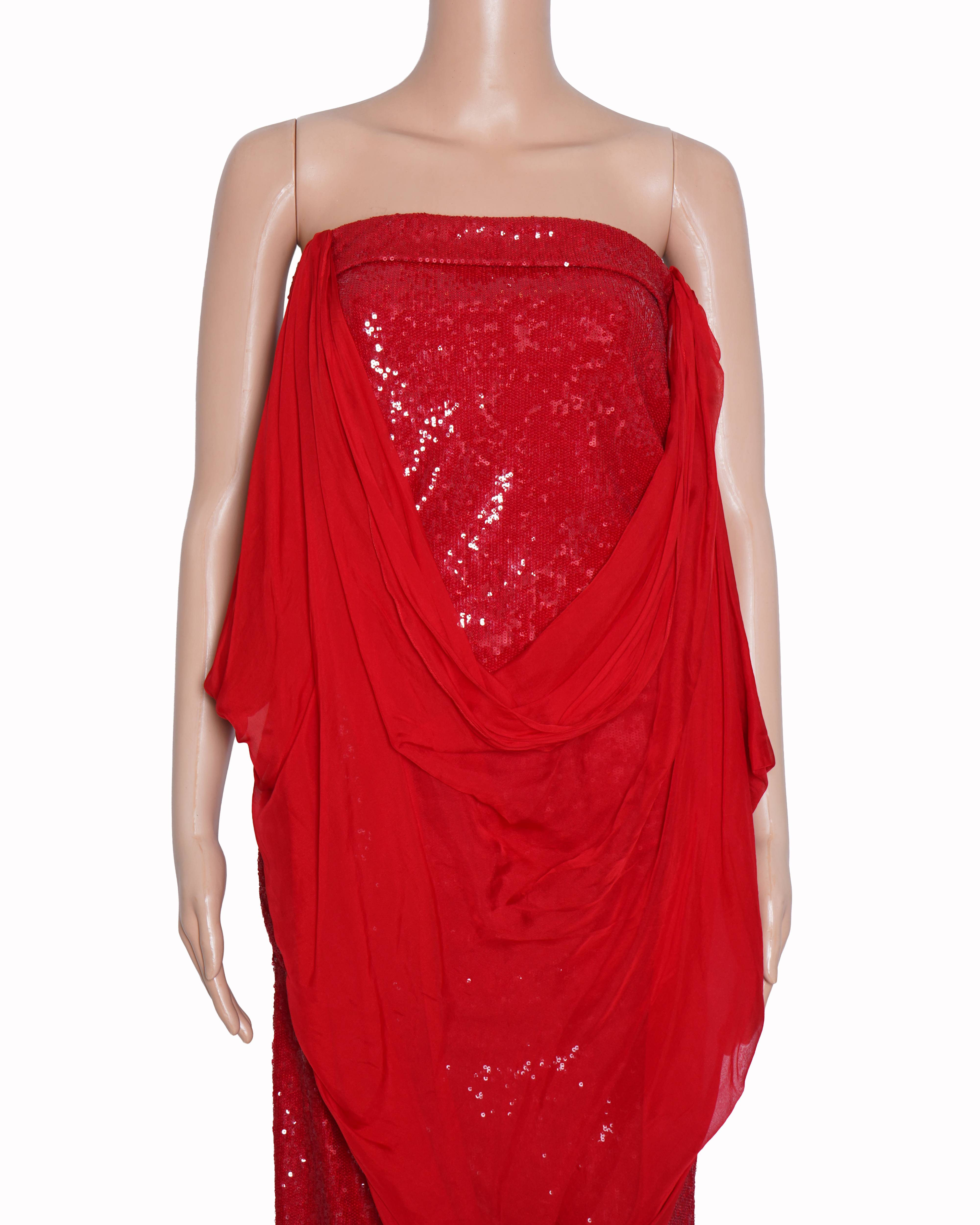 Donna Karan Sequin Red Dress