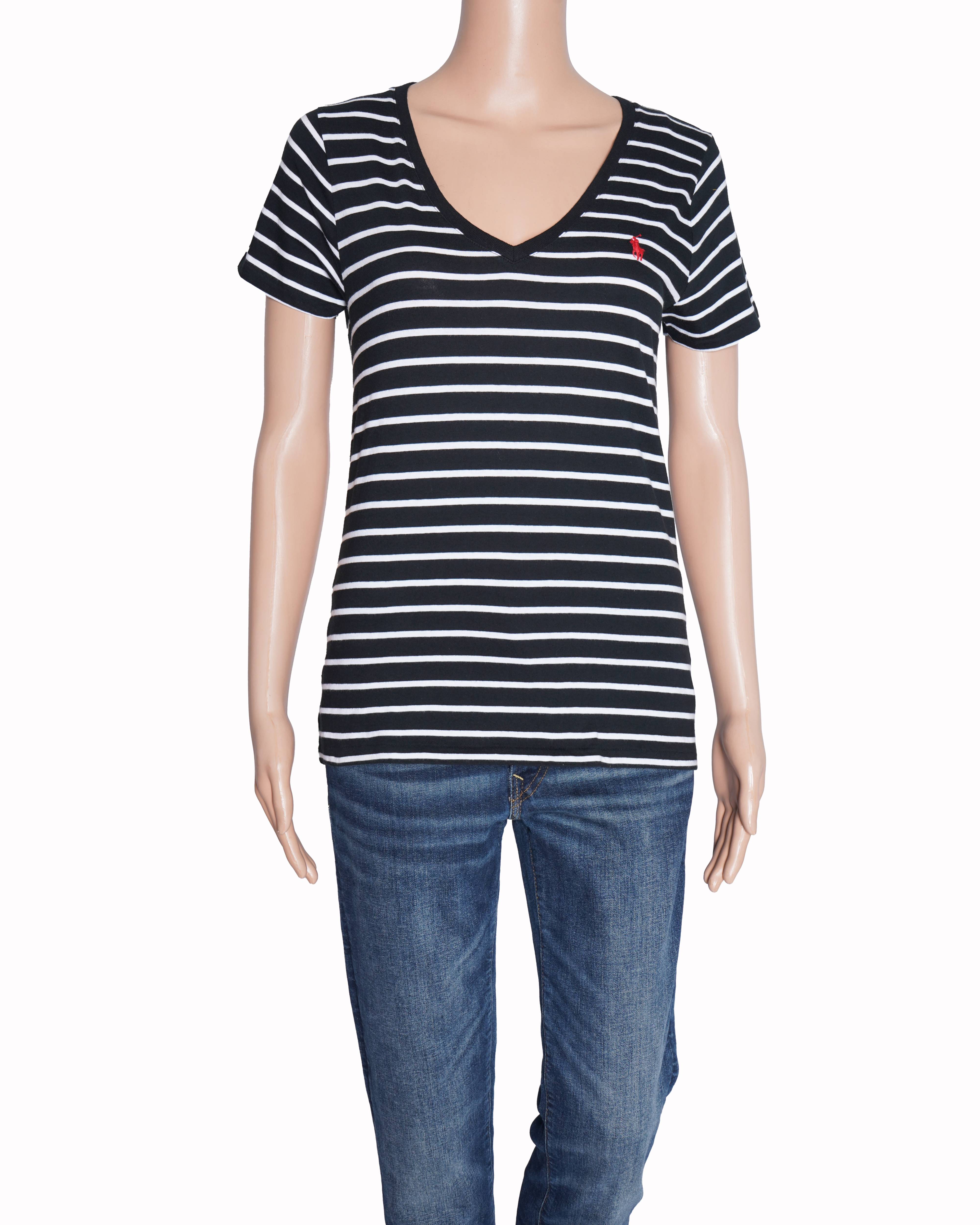 Ralph Lauren Stripe V Neck Top