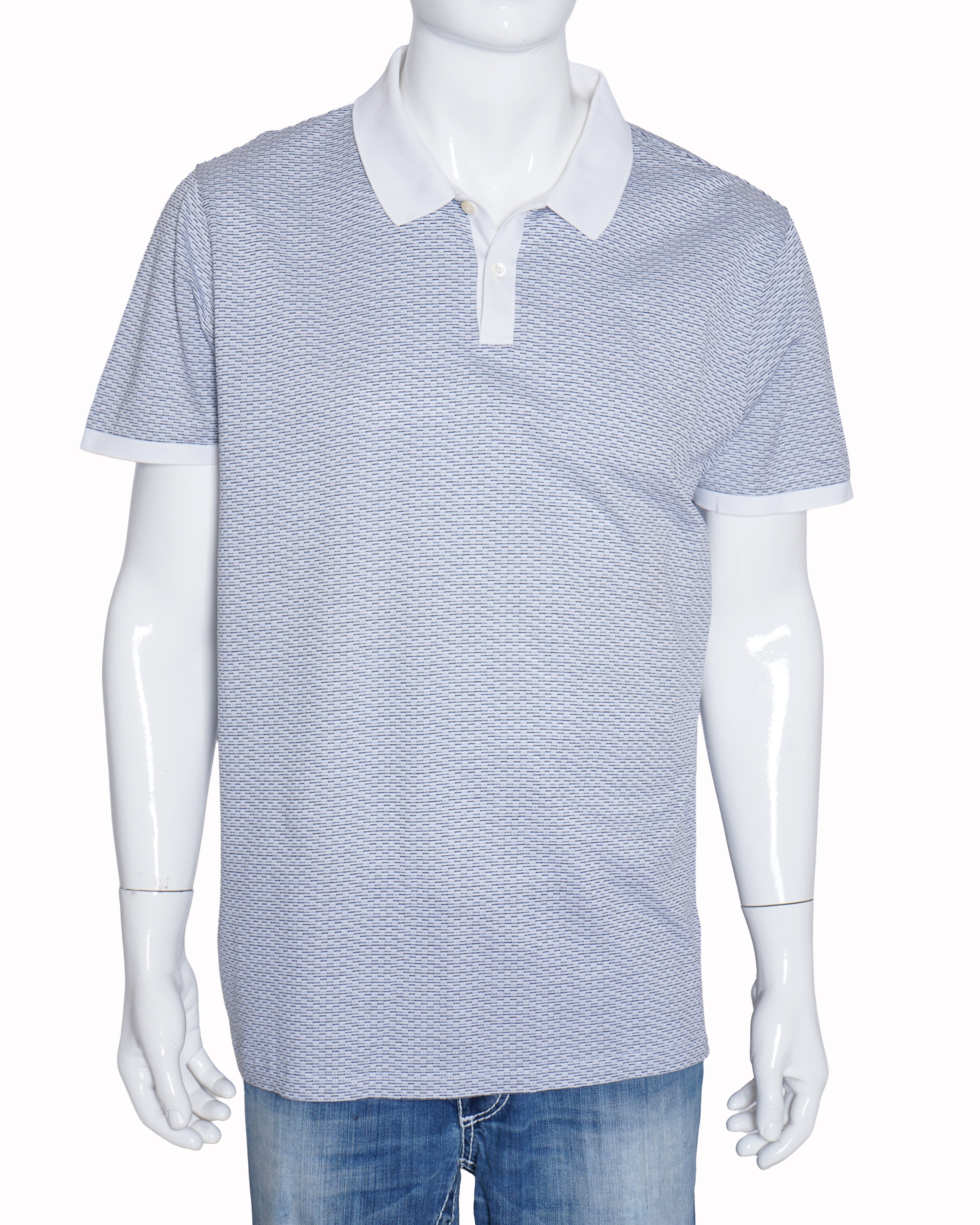 Boss By Hugo Boss Men's Light Grey Textured Polo