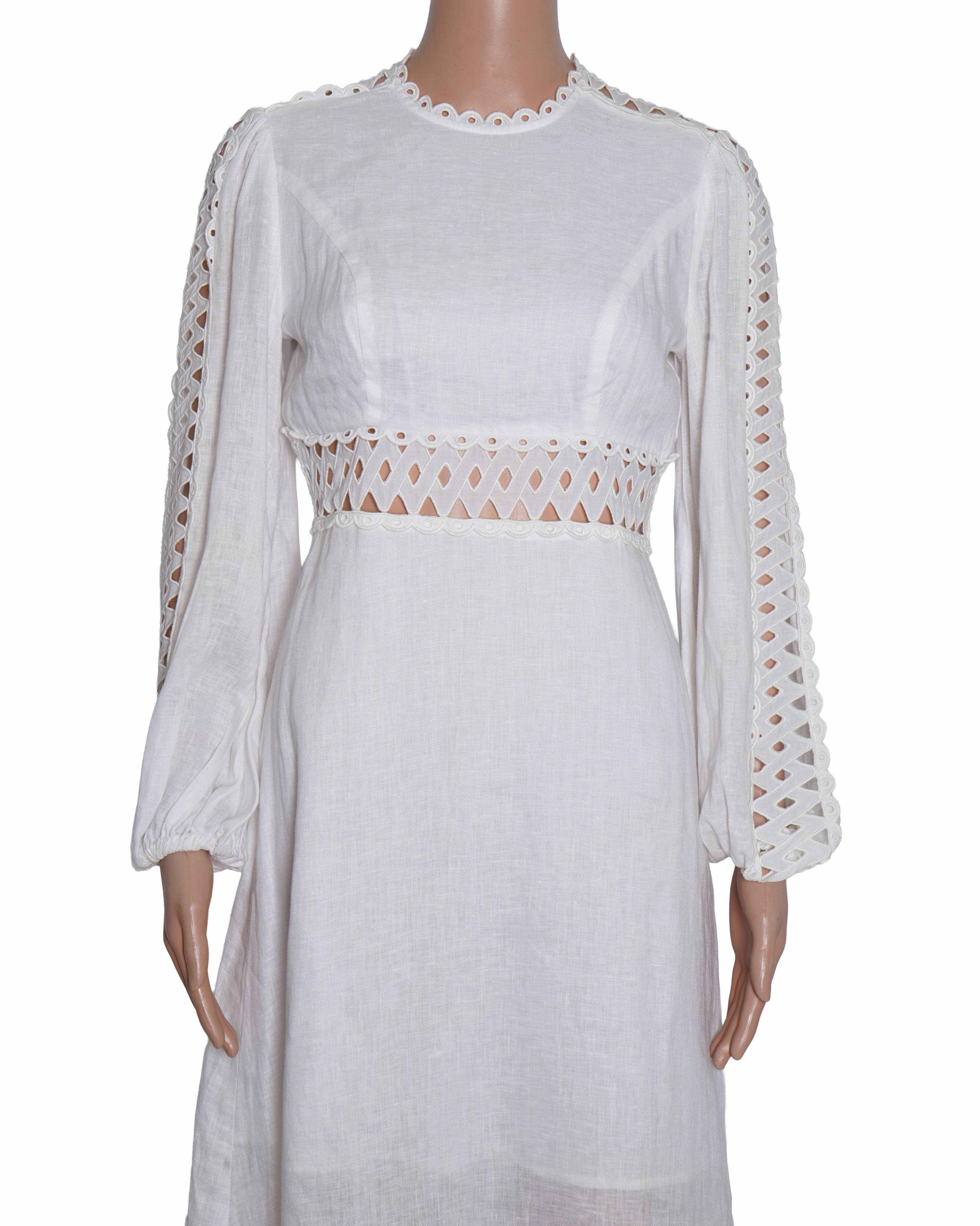 Zimmerman verity broderie linen maxi dress