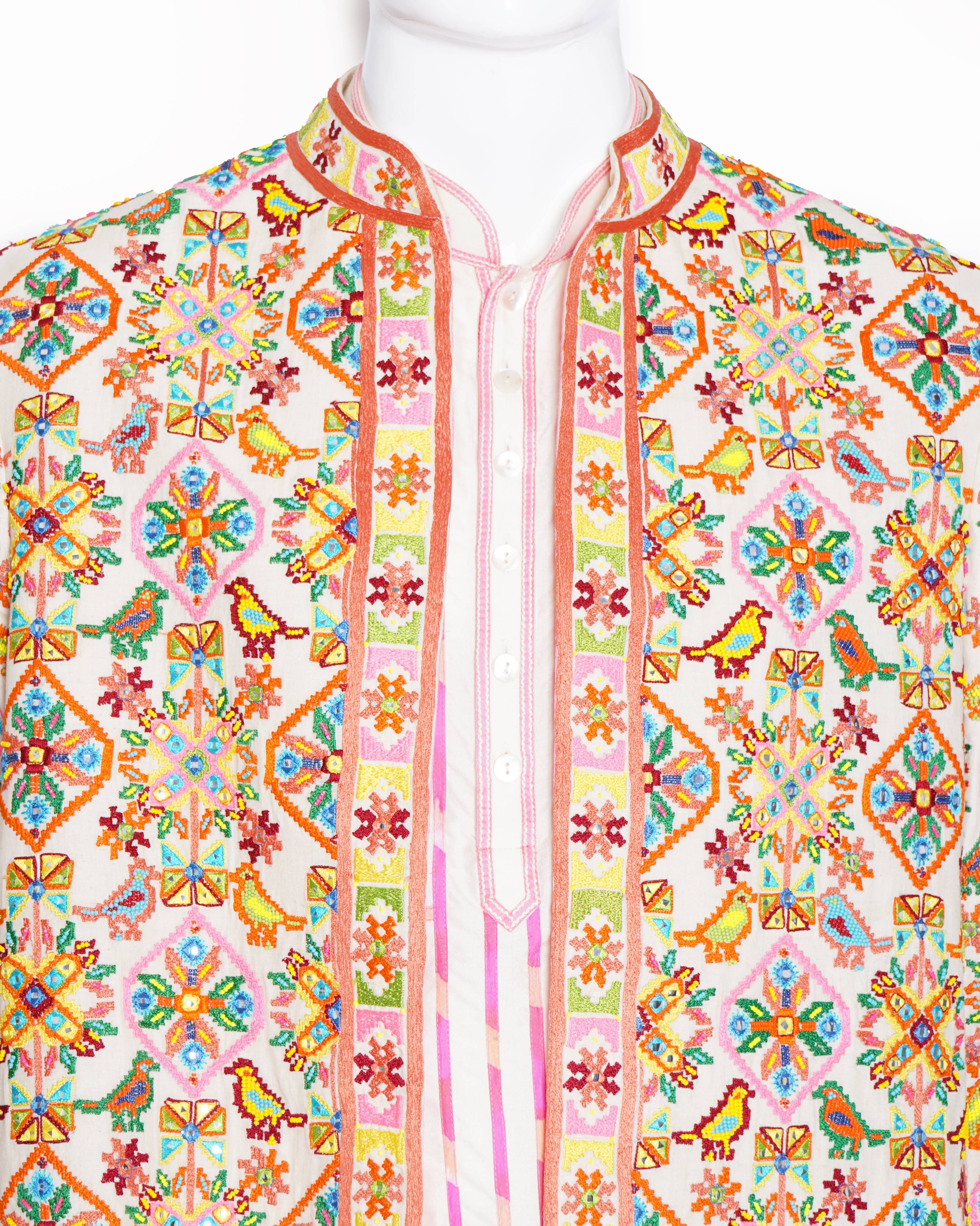 Abu Jani Sandeep Khosla Embroidered sherwani set of 2 In Multicolour