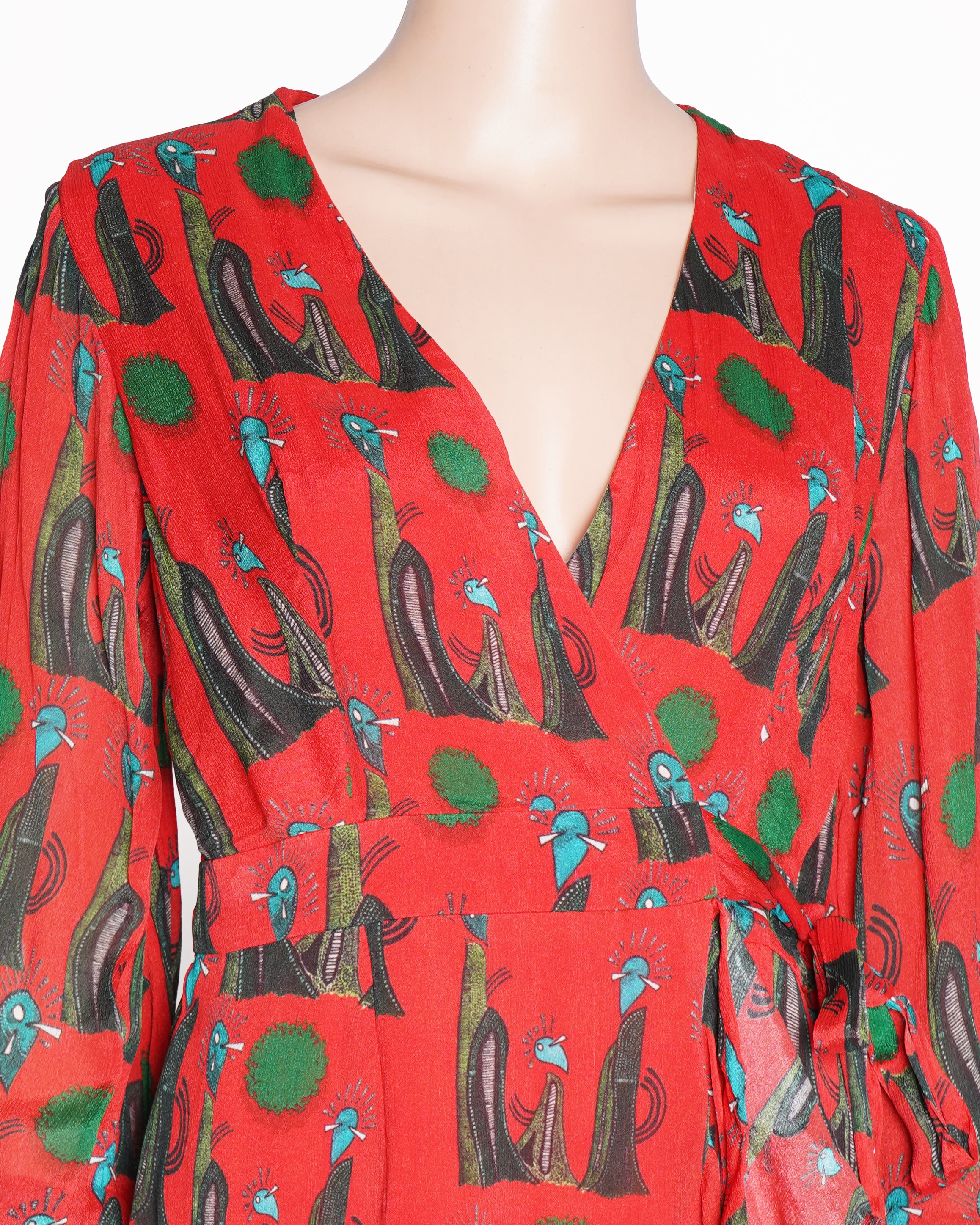 MASABA - PINS AND NEEDLES MINI WRAP DRESS