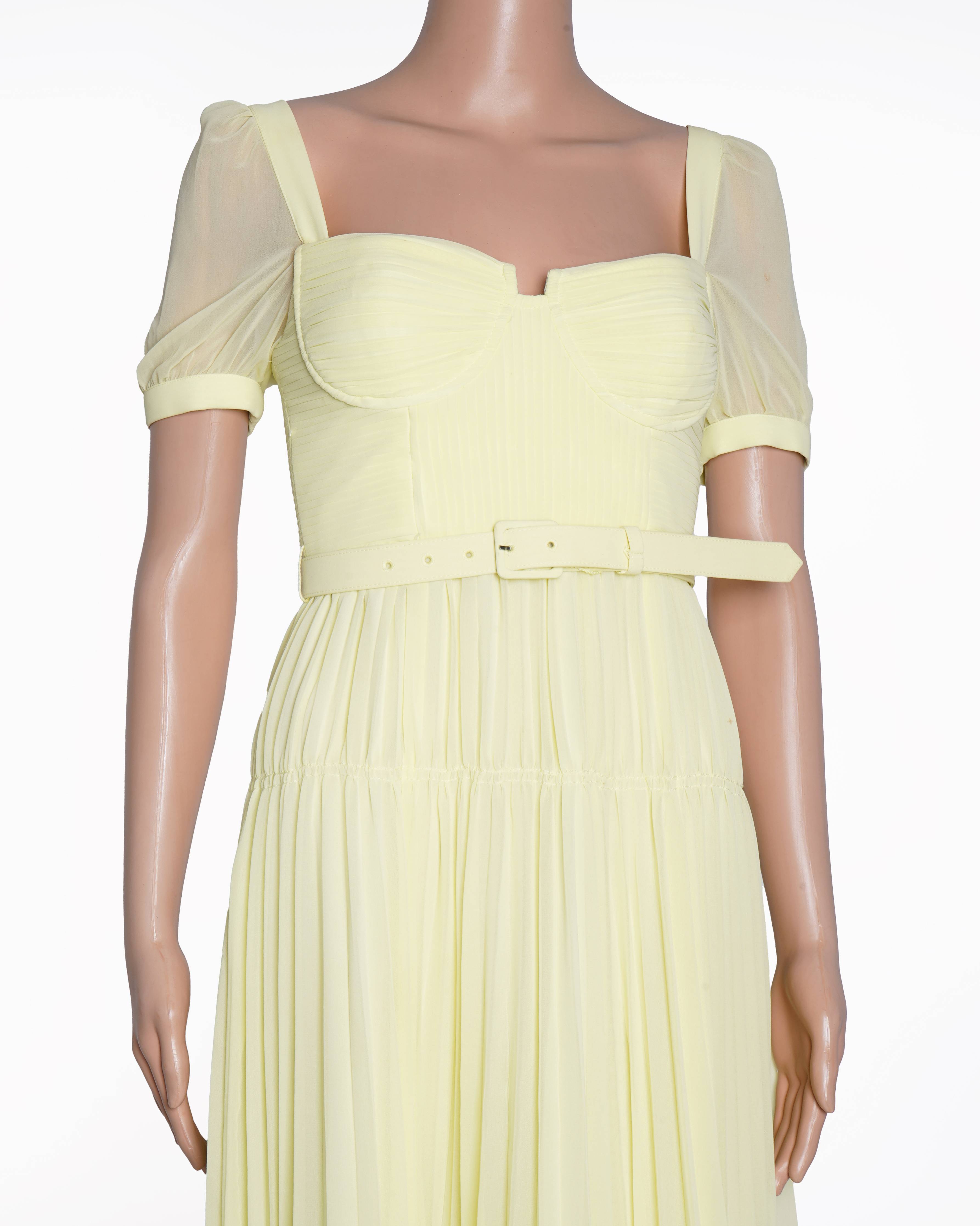 Self Portrait
Lemon Yellow Lace Detail Midi Dress