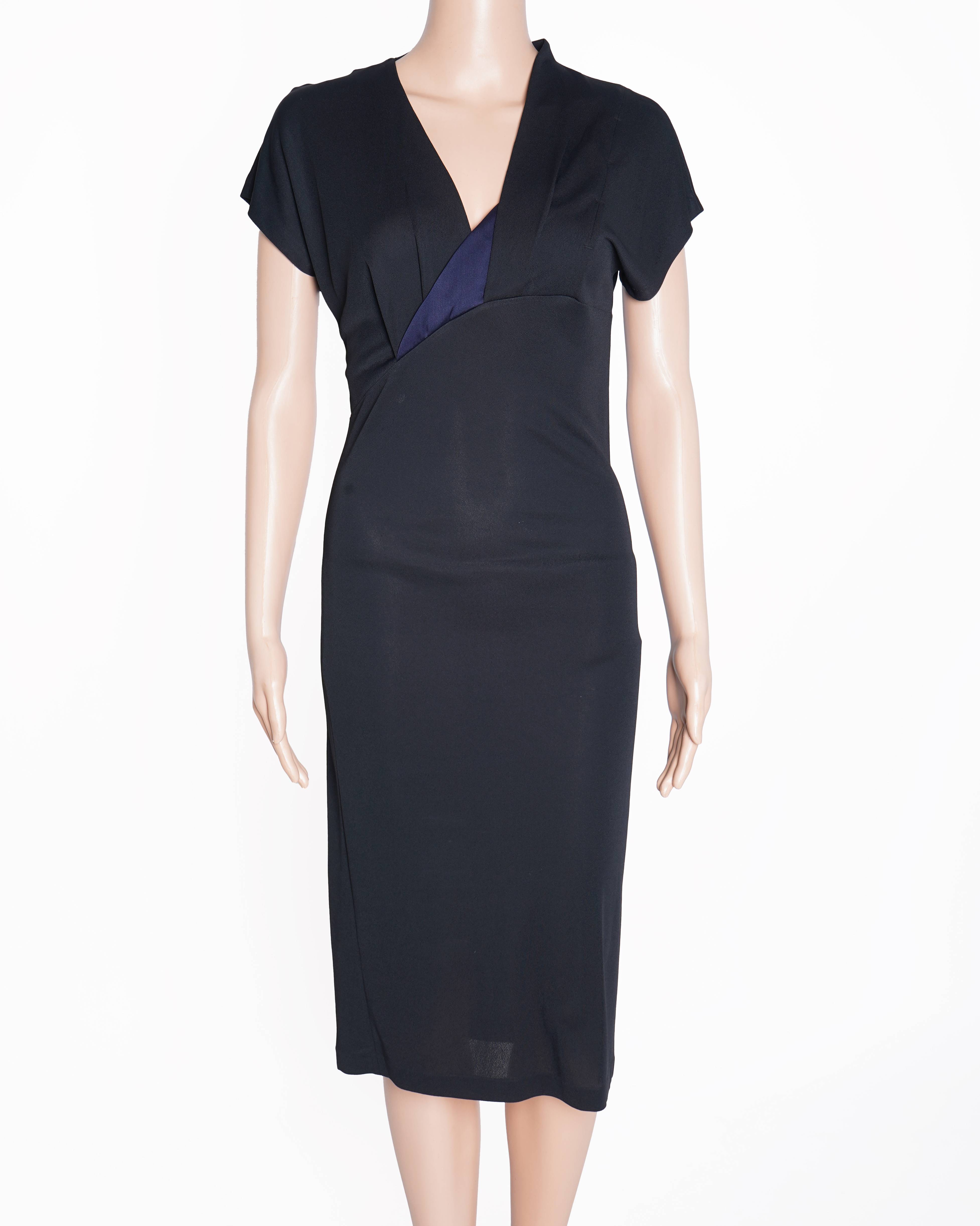 Salvatore Ferragamo V-Neck Dress in Black