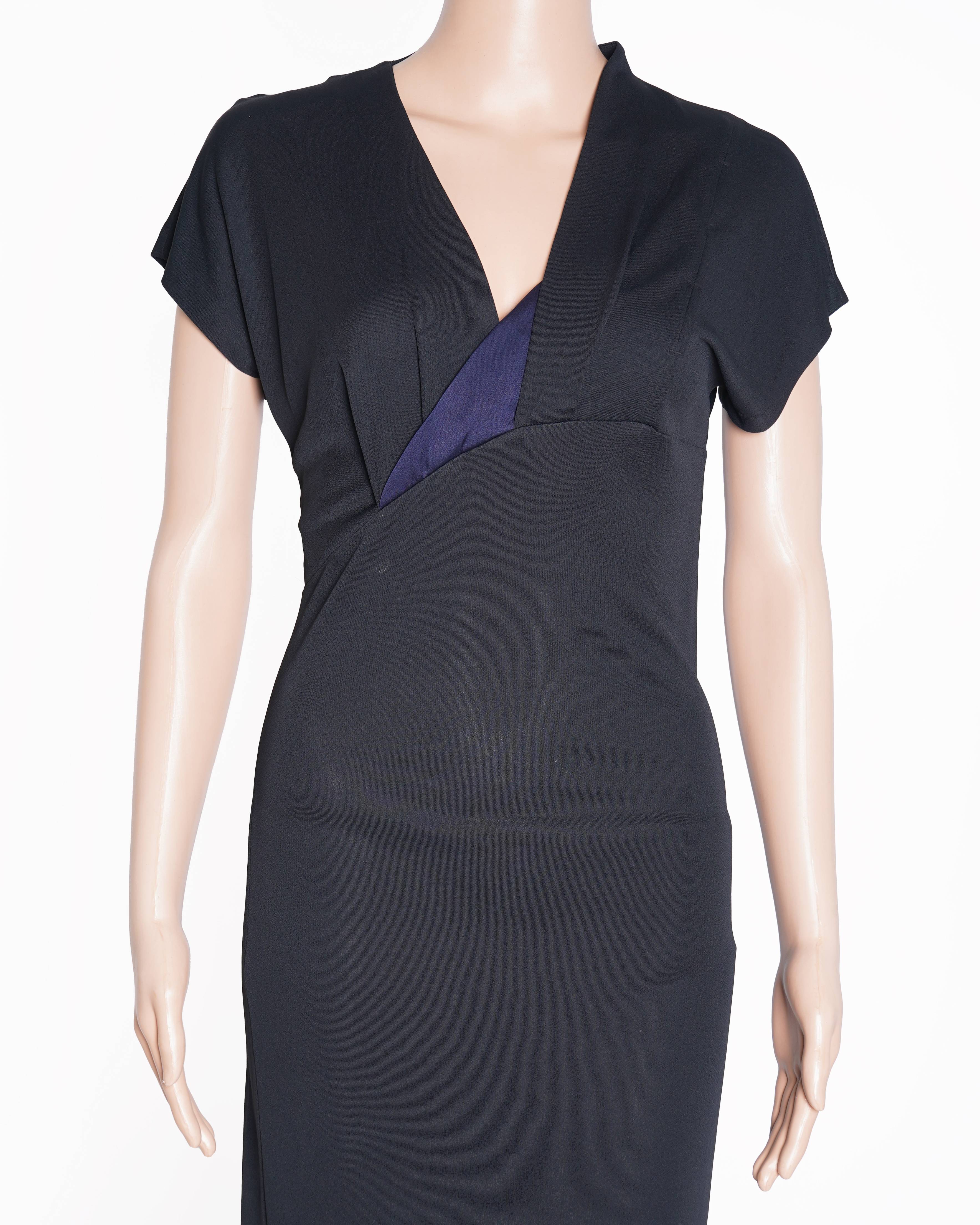 Salvatore Ferragamo V-Neck Dress in Black