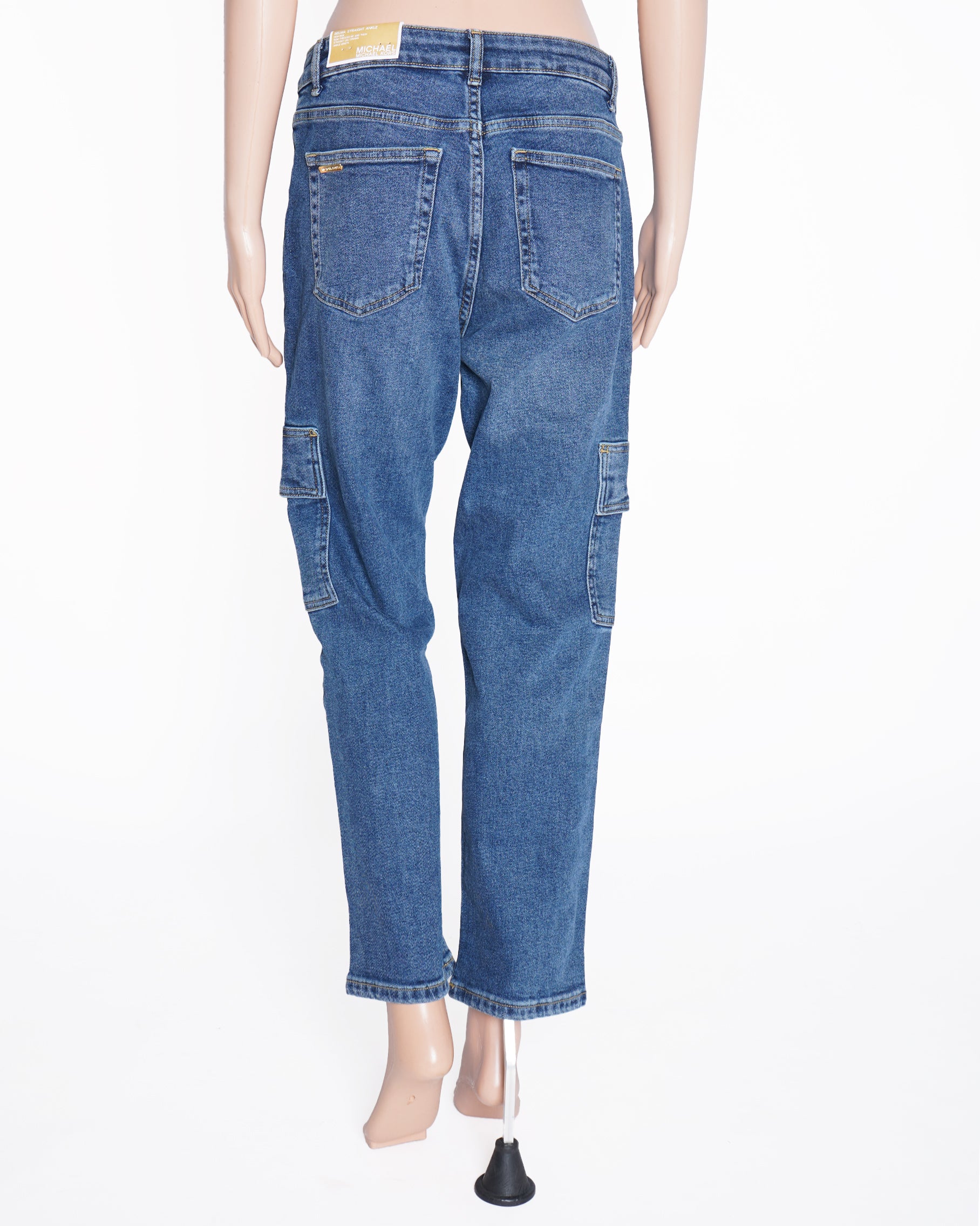 New Michael Kors blue wash utility pocket jeans