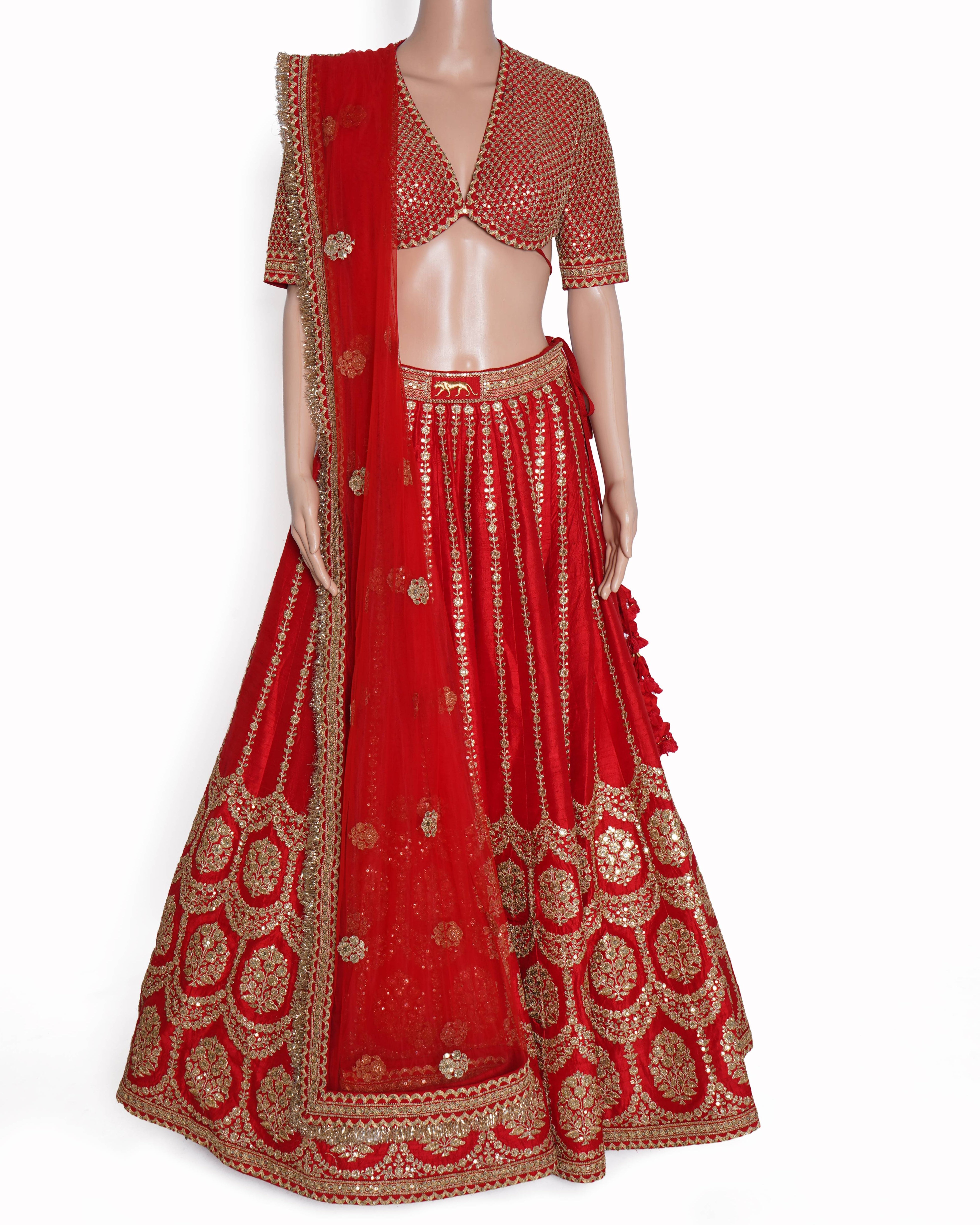 Sabyasachi red bridal lehenga