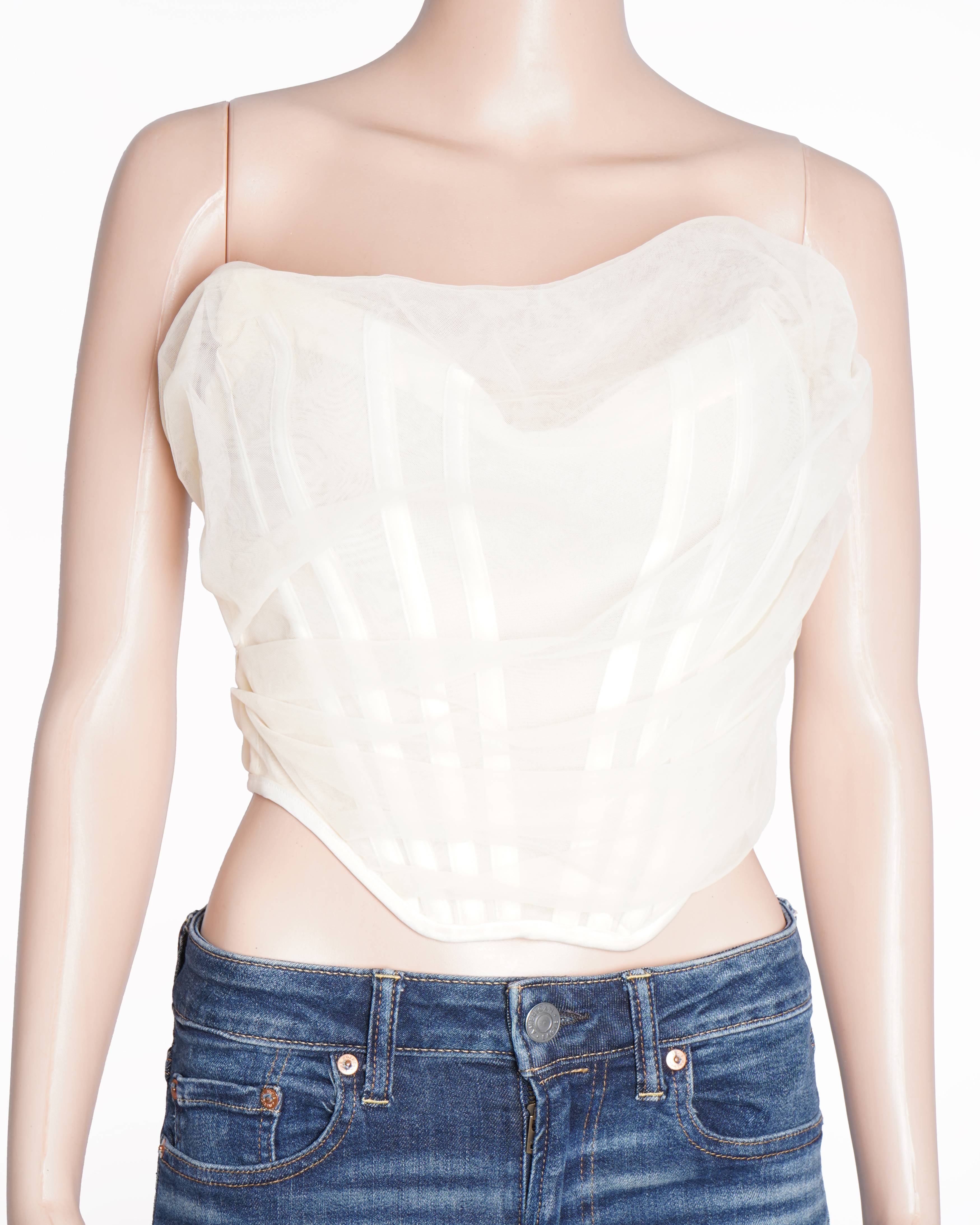 HOUSE OF CB- IVORY MESH CORSET