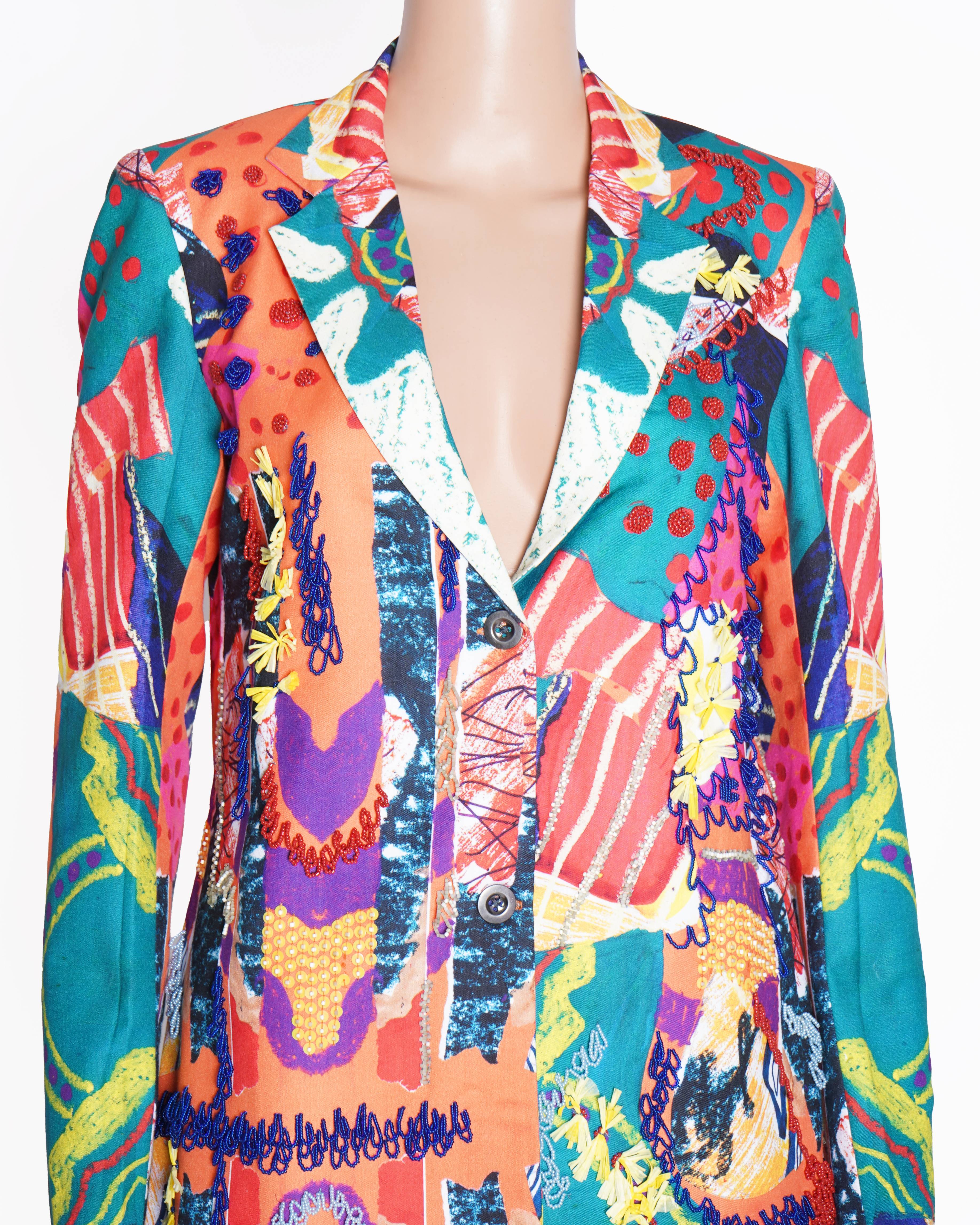 Advait multicolour hand embroidered blazer