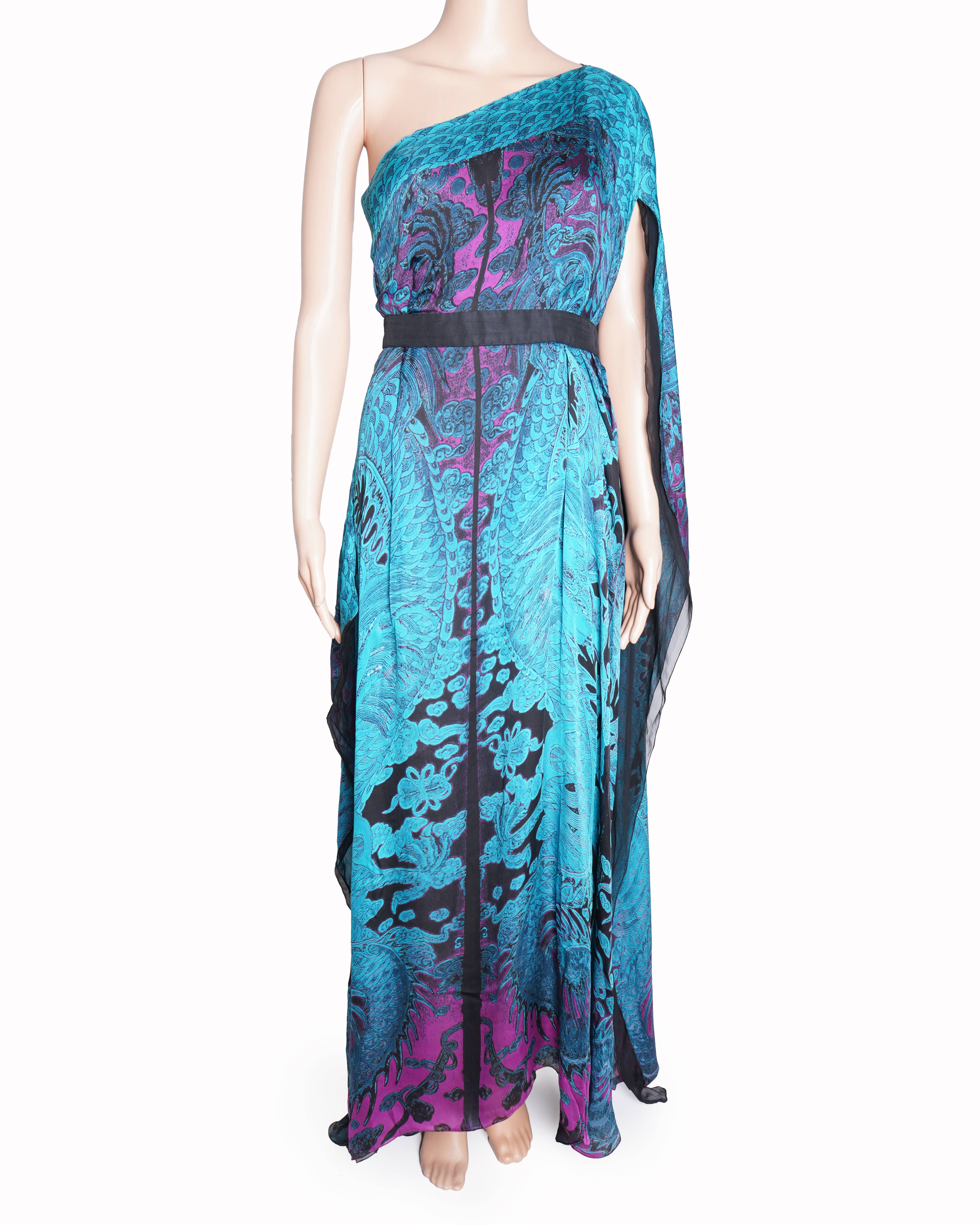 Roberto Cavalli Printed Single-Shoulder Dress