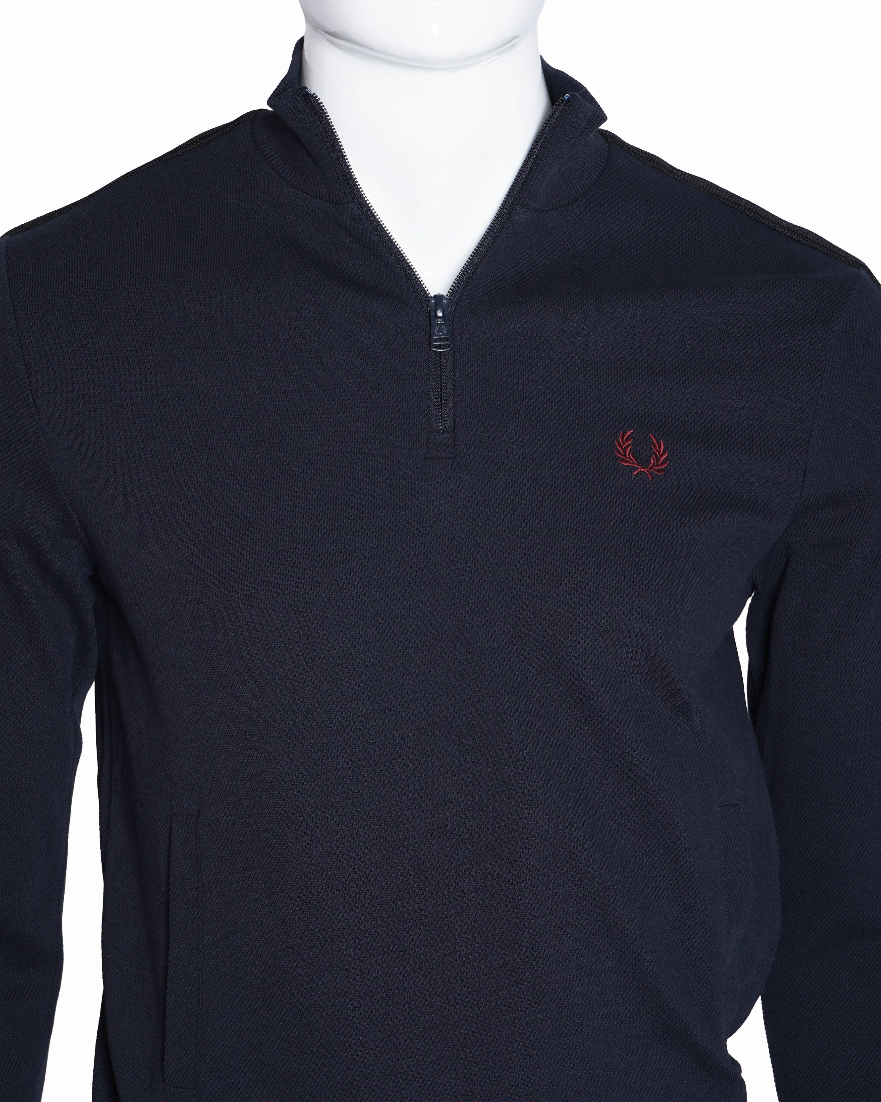 Fred Perry dark blue half- zip T-shirt Pullover