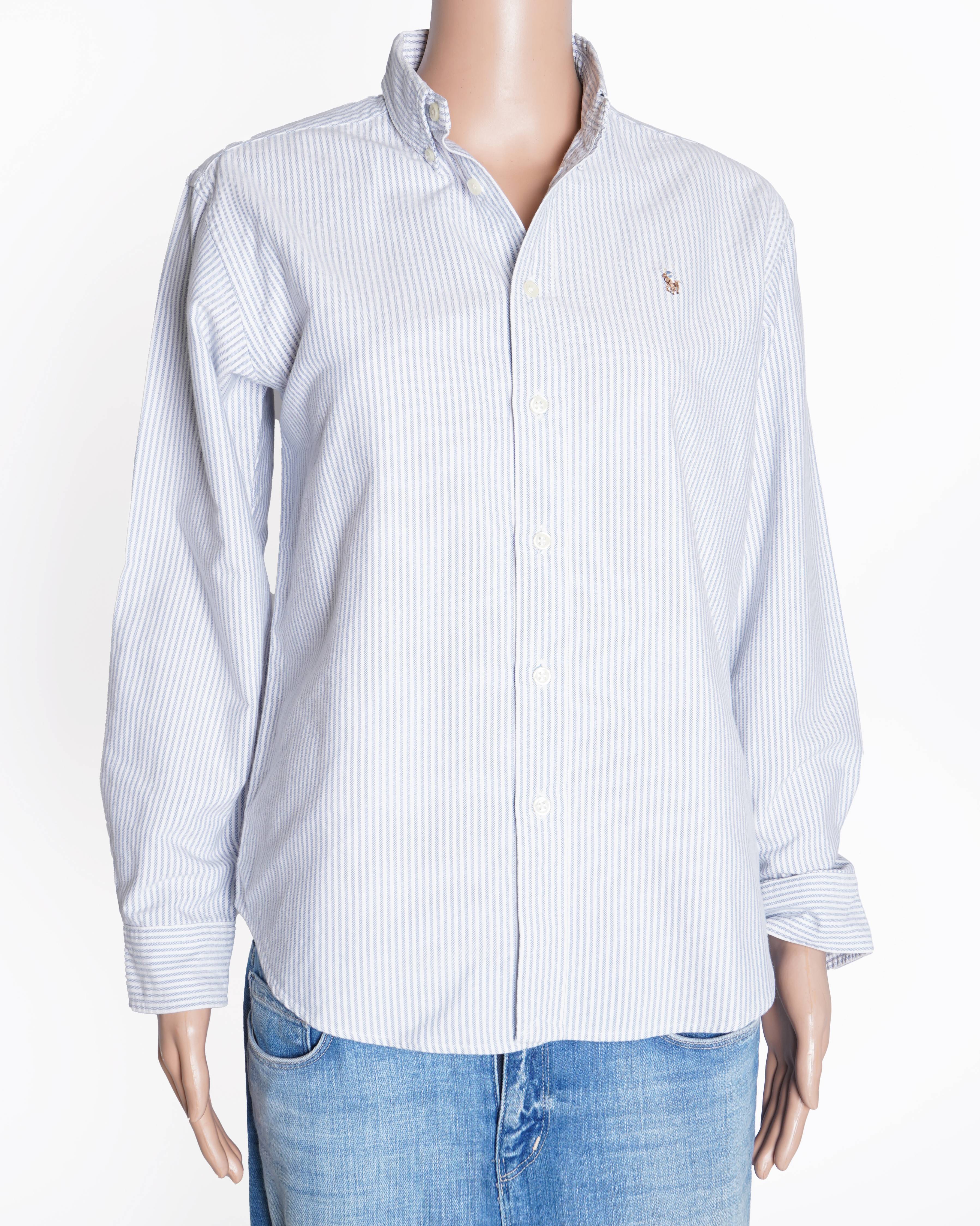 Ralph Lauren Button Down Shirt In Vertical Stripe