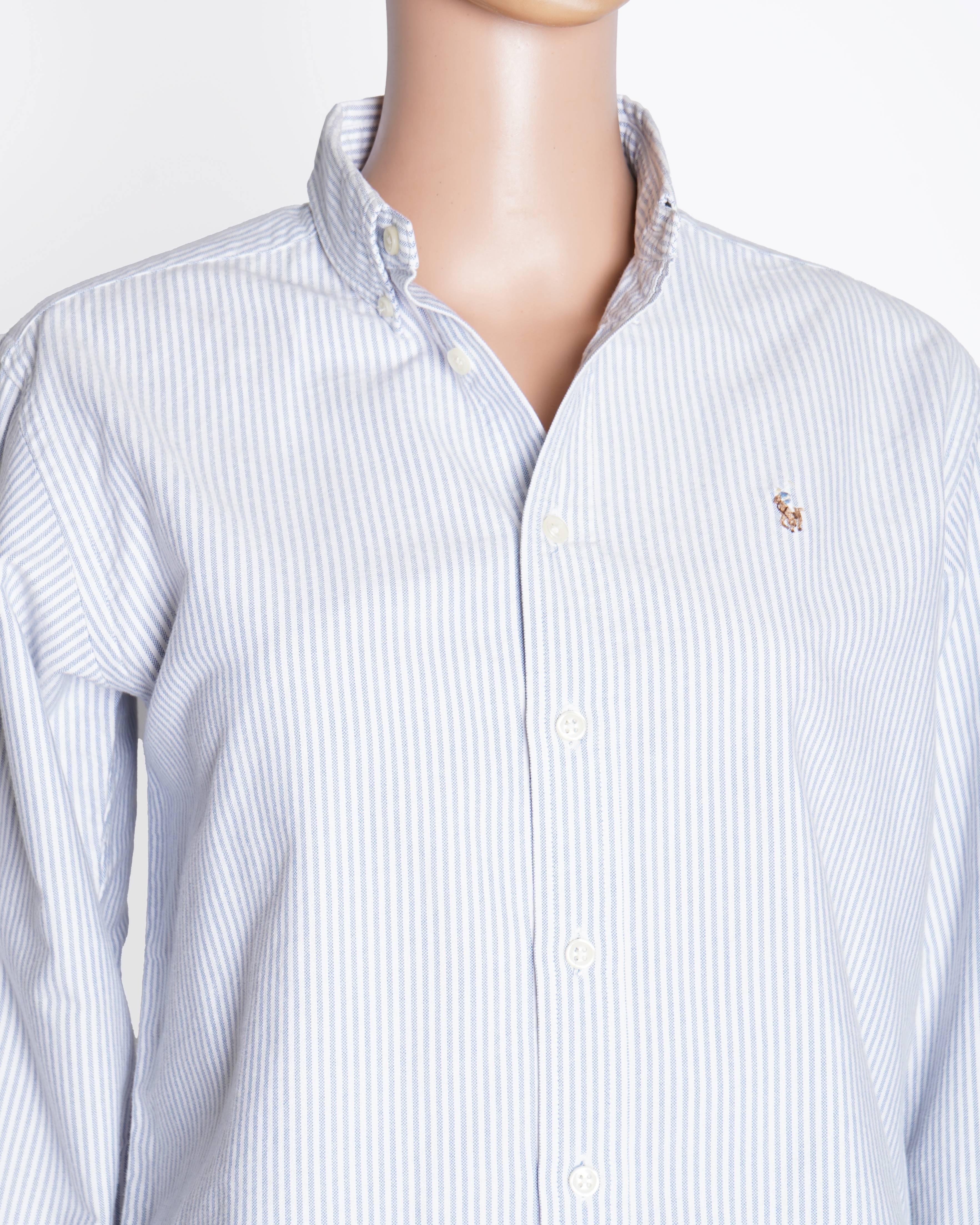 Ralph Lauren Button Down Shirt In Vertical Stripe