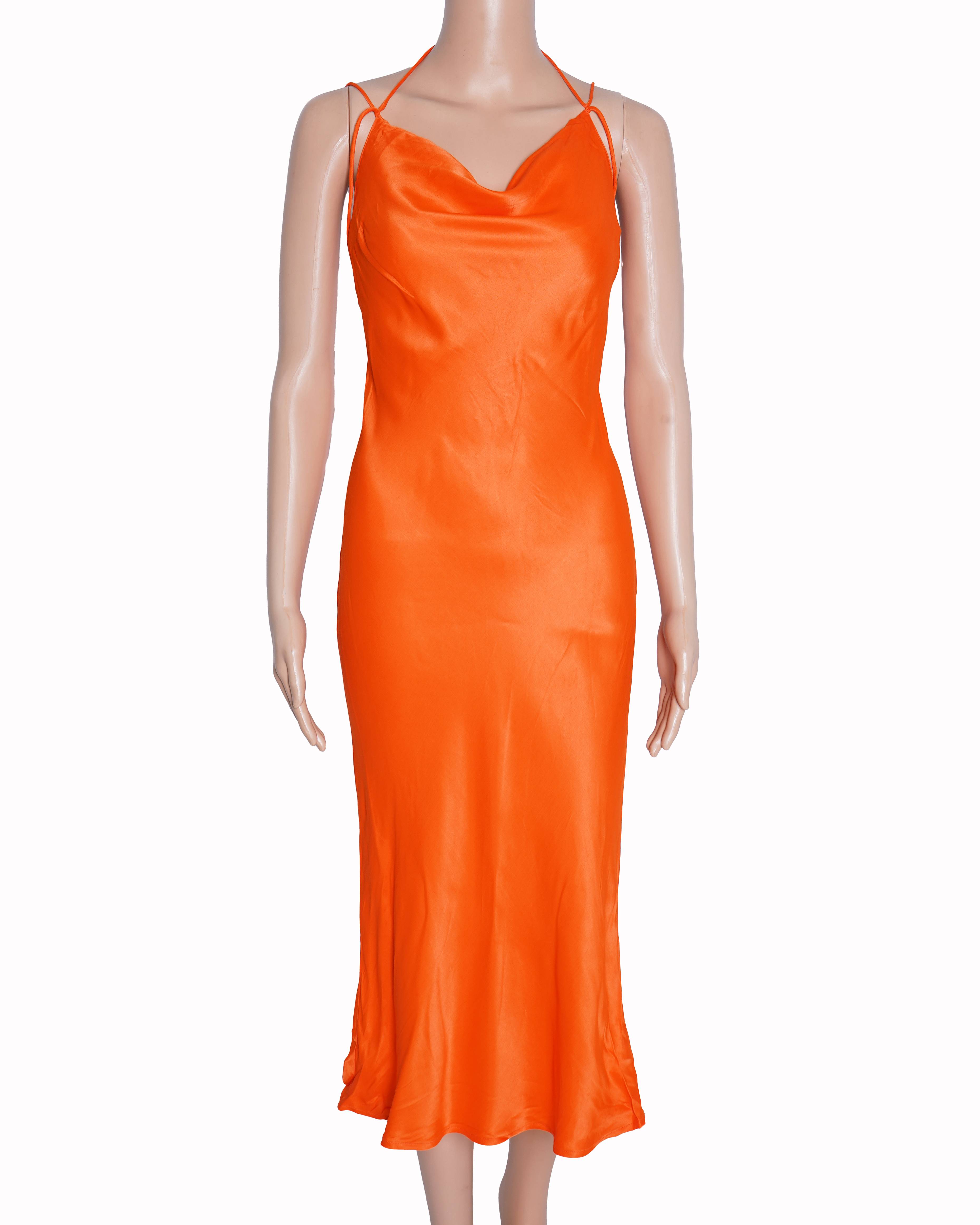 New Malie orange slip dress