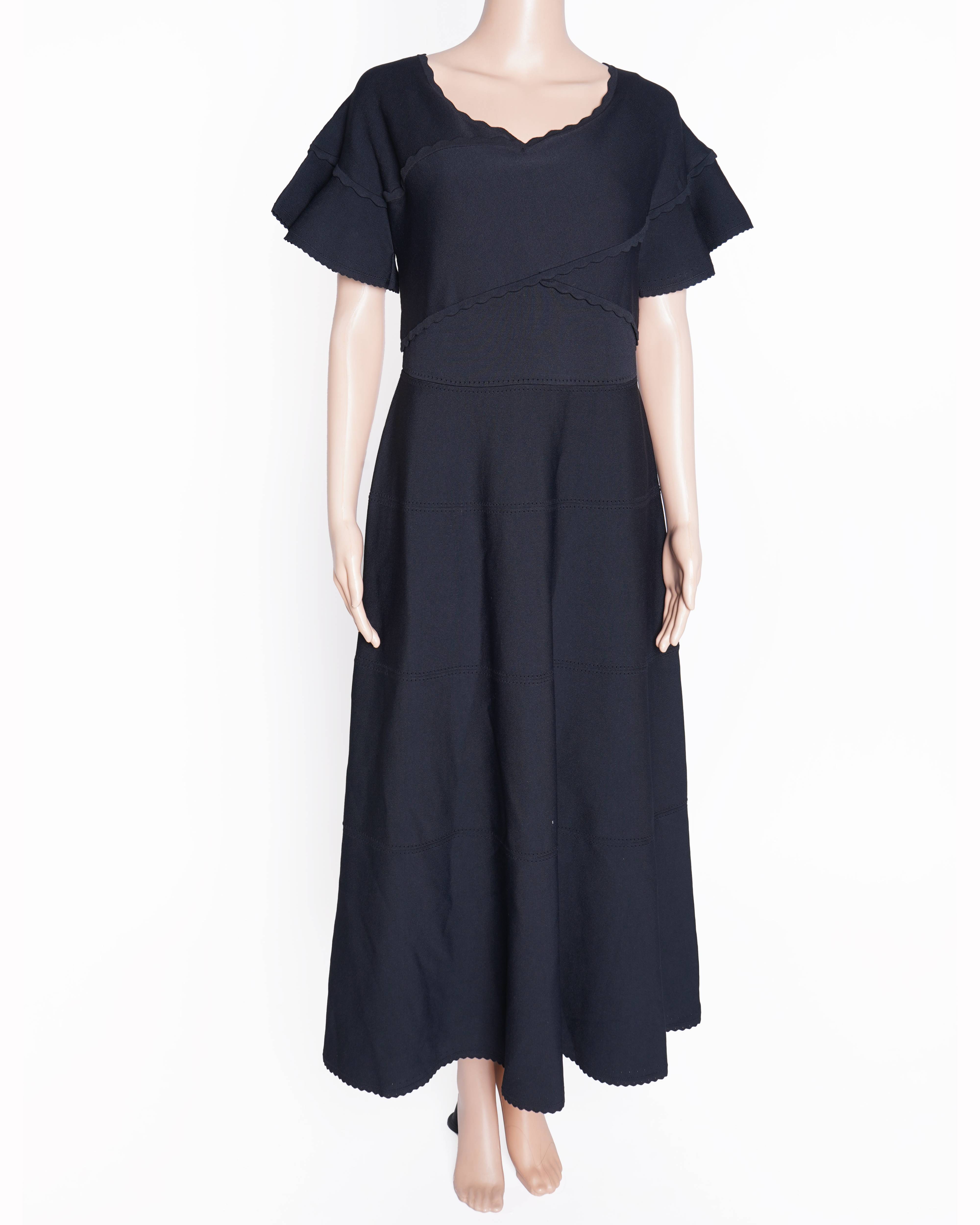 New Needle & Thread Black Dress With Scallop Detailing