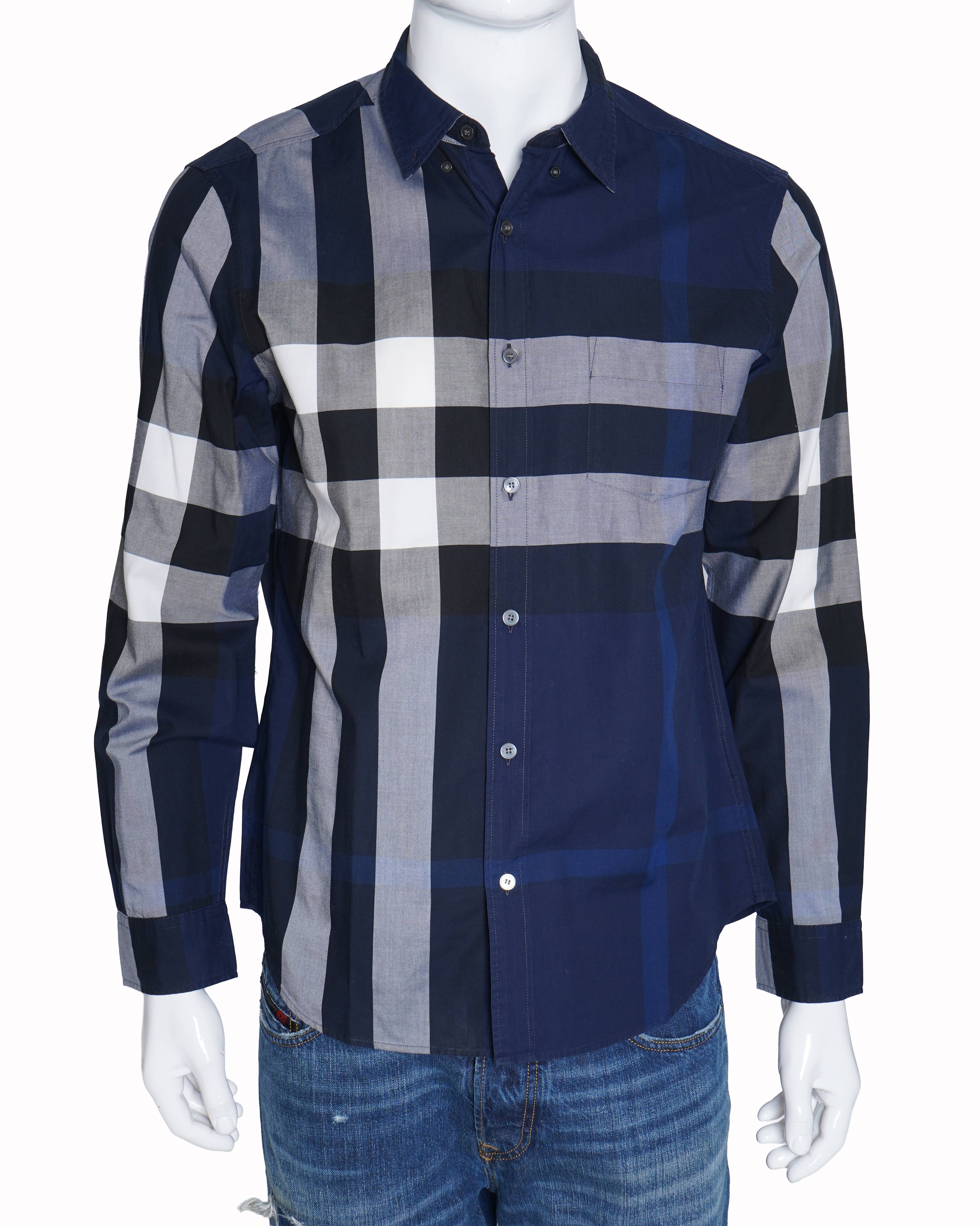 Burberry blue checkered shirt for men
