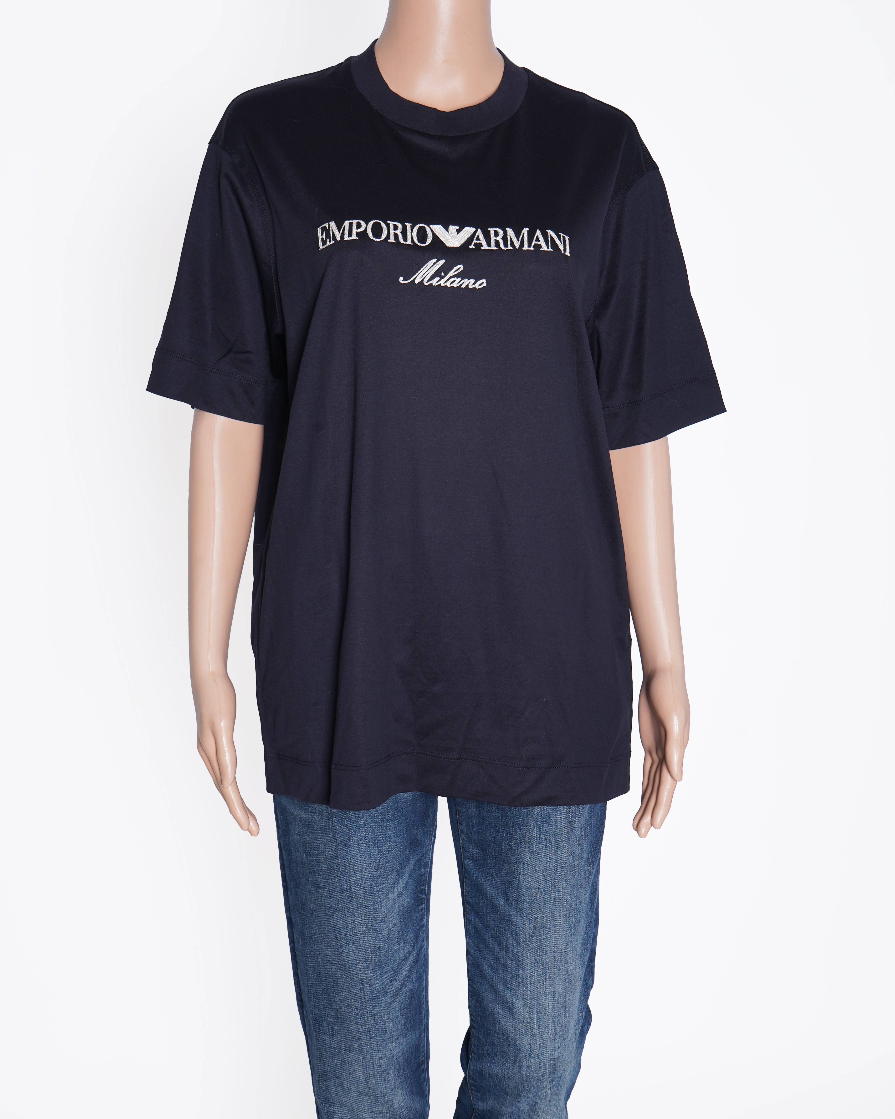 New Emporio Armani printed black/navy blue t shirt
