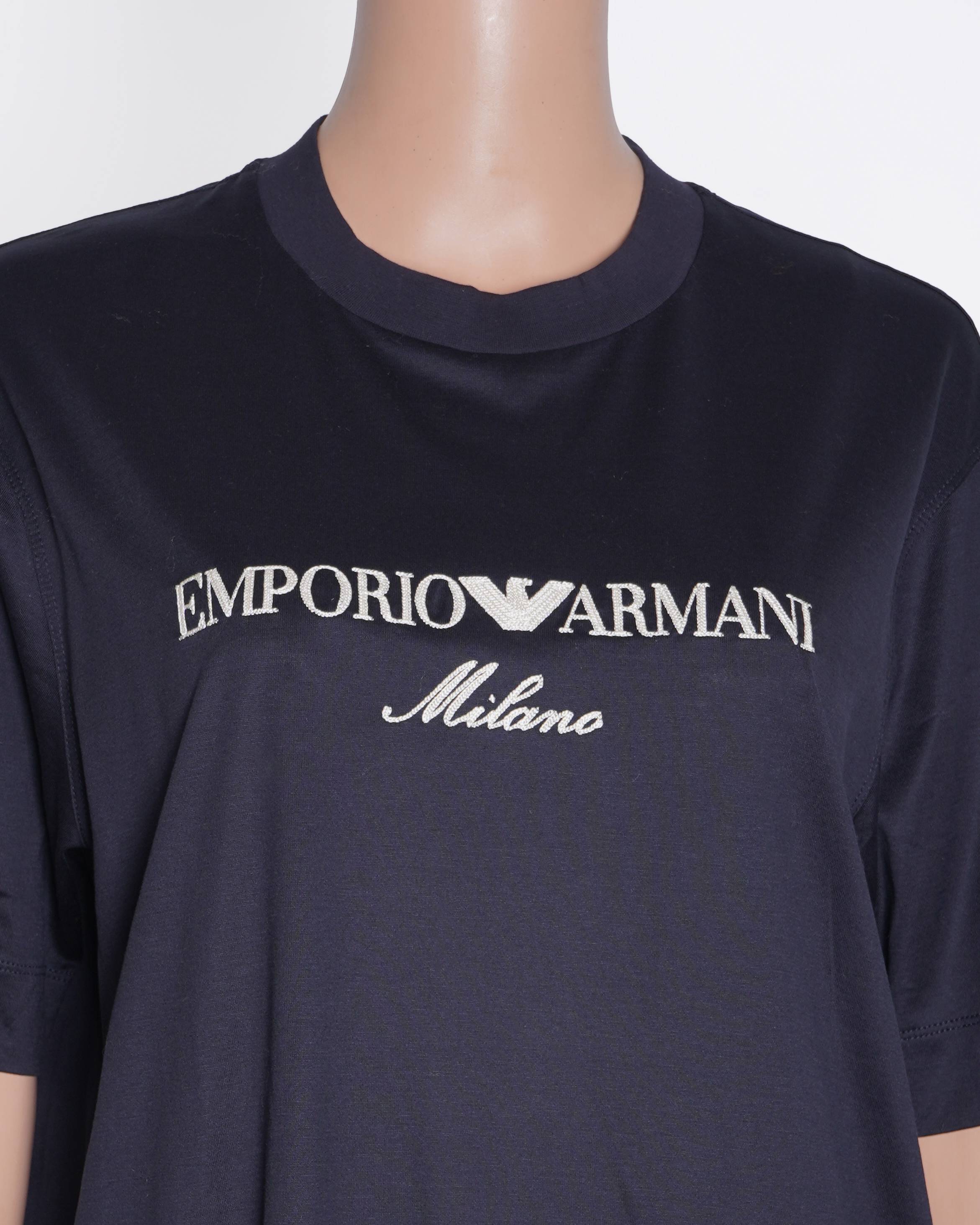 New Emporio Armani printed black/navy blue t shirt