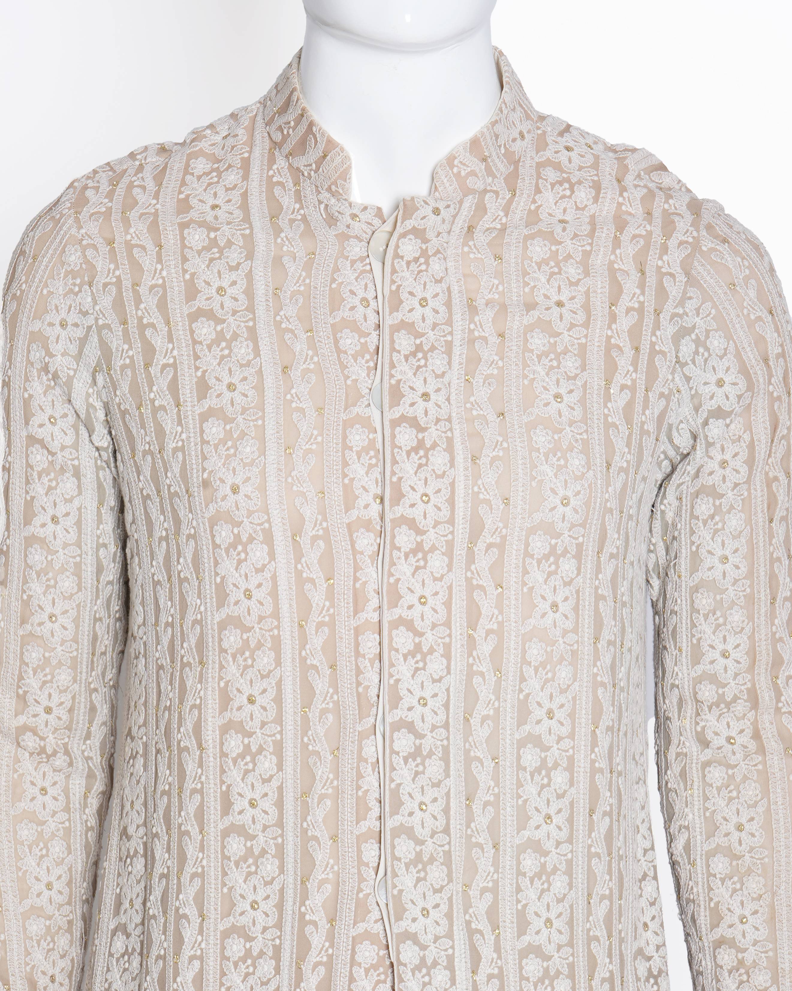 Rohit Gandhi & Rahul Khanna embroidered kurta with white trousers