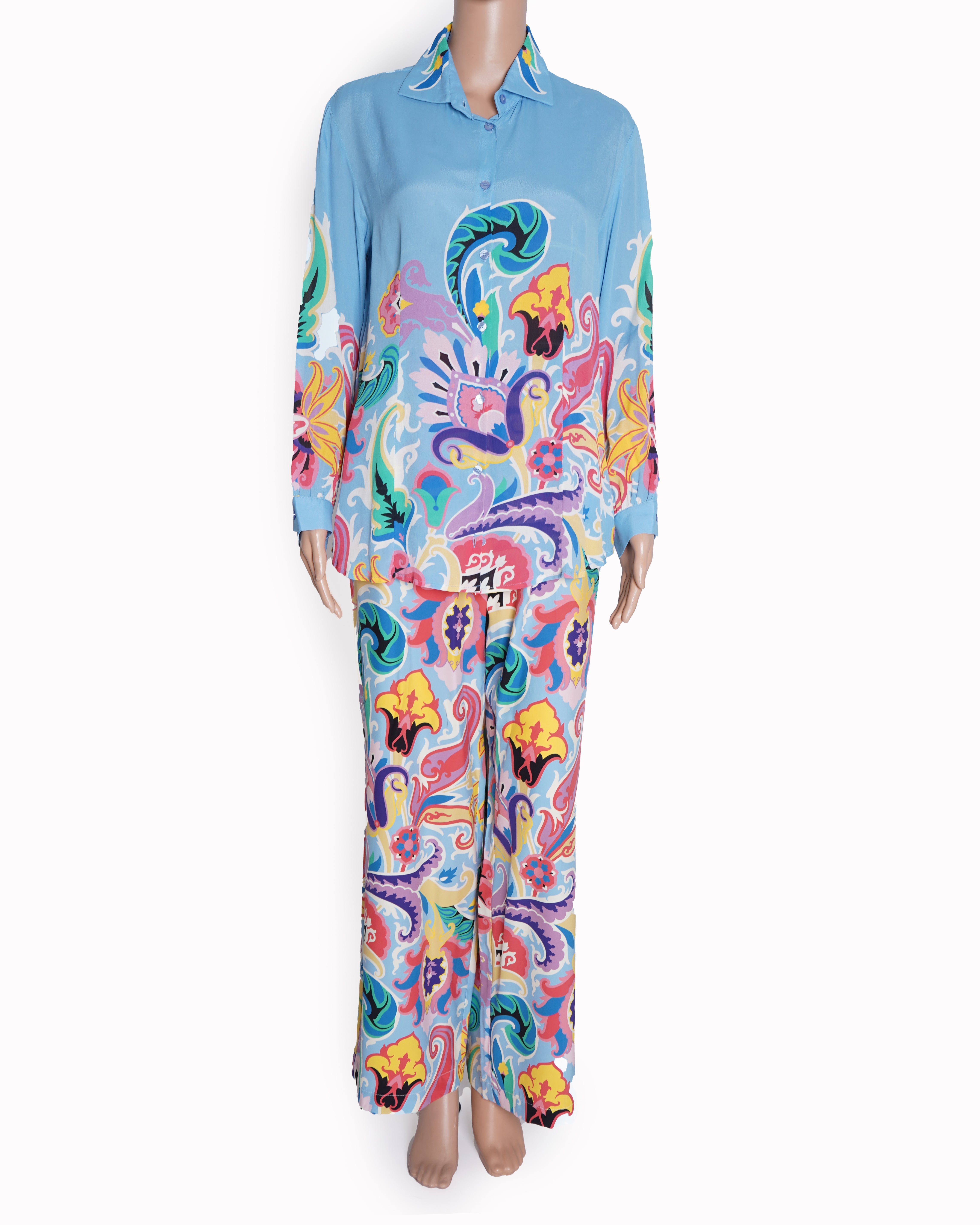 New Etro blue printed Co-ord Set