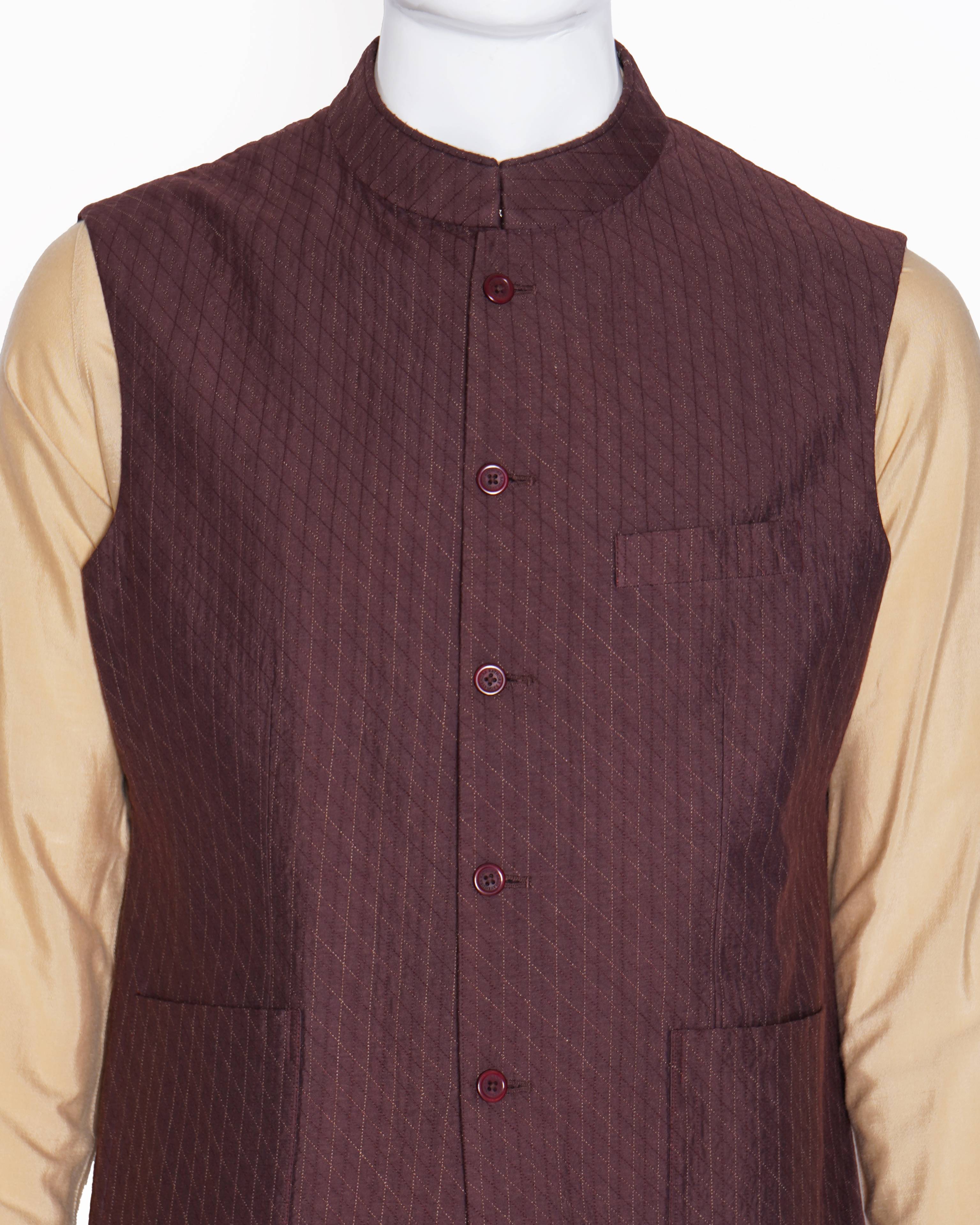 Raghavendra Rathore maroon jacket set of 3