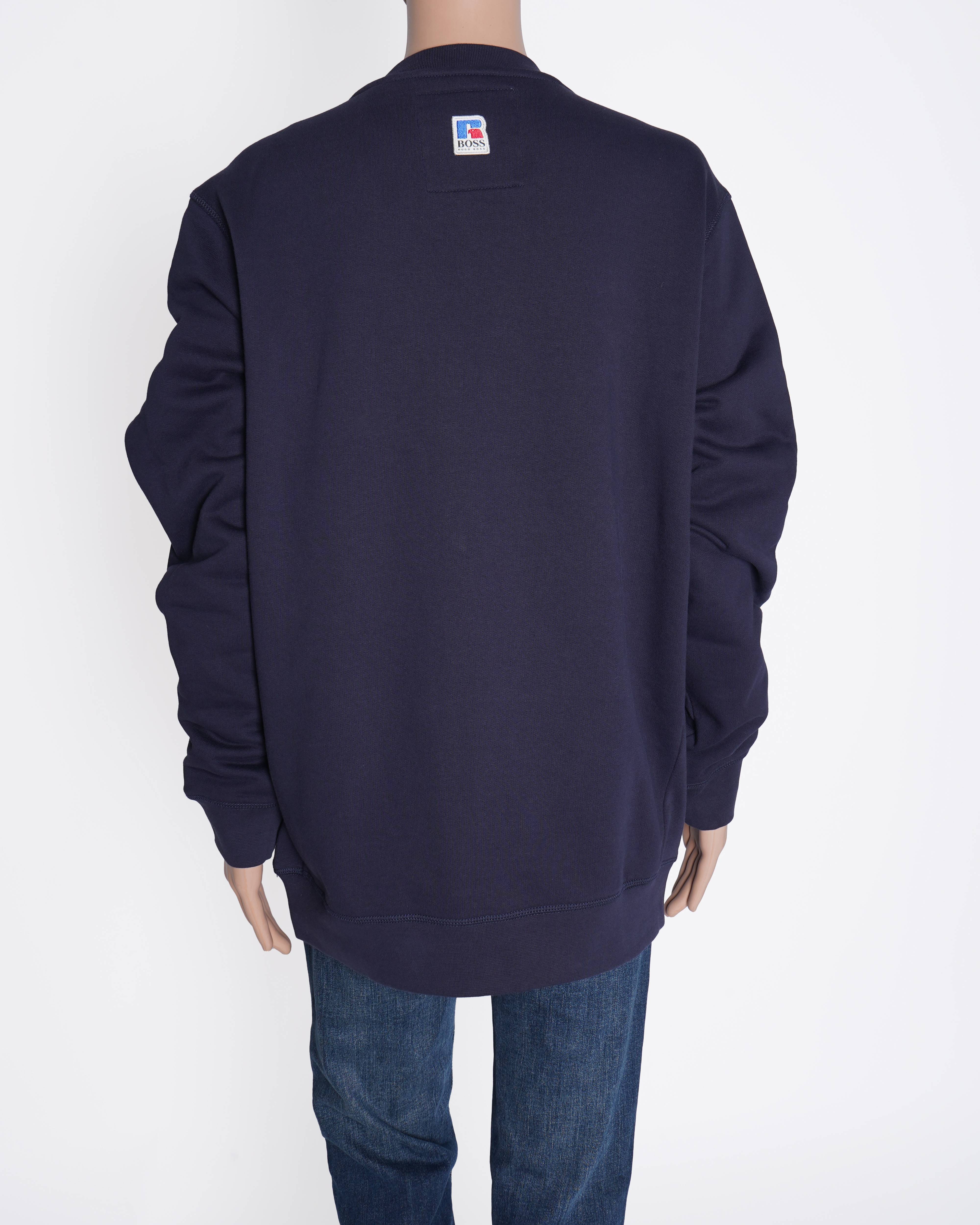 New Hugo boss x rusell athletic navy blue sweatshirt (Unisex)