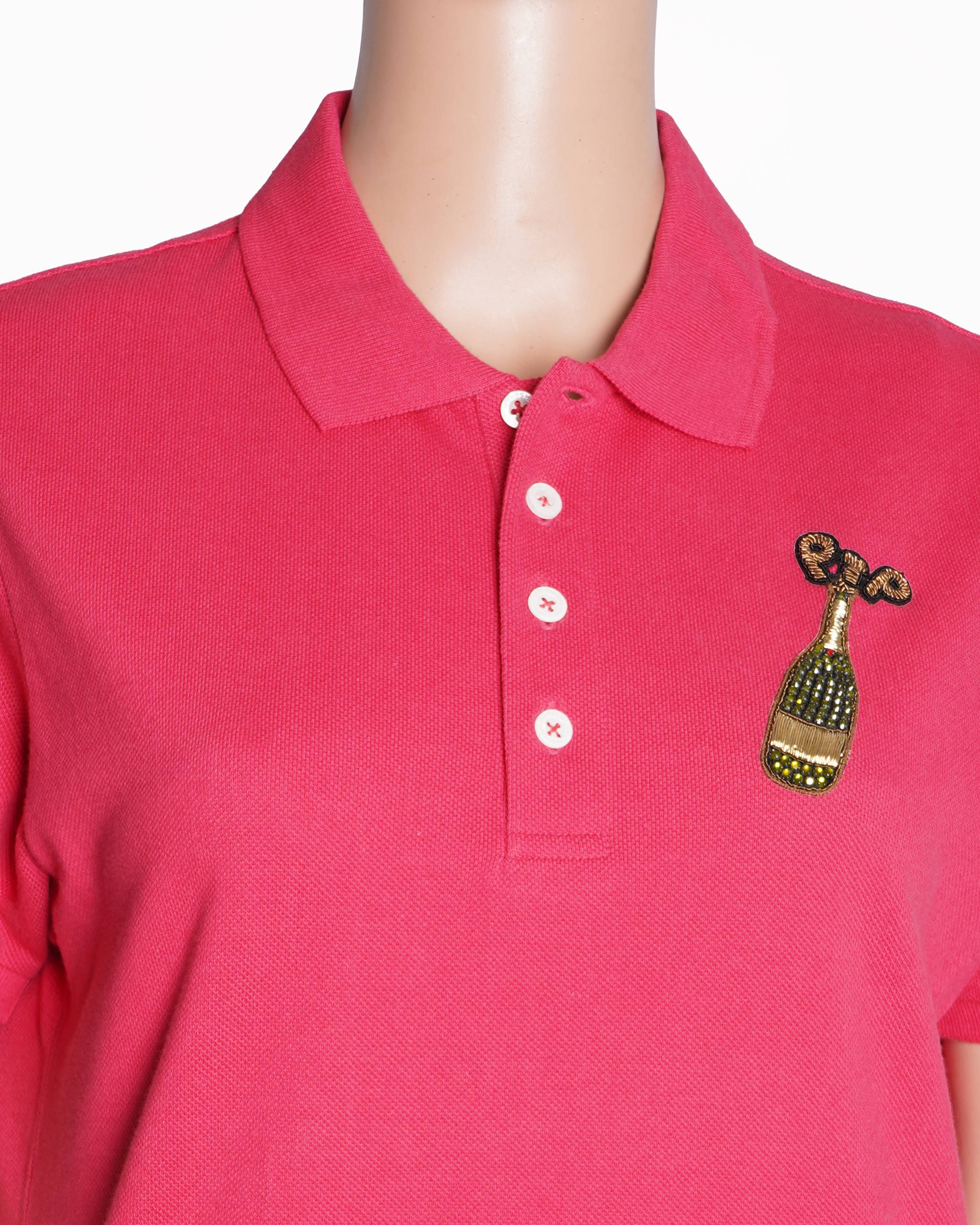 Monisha Jaising Pink Polo T-Shirt