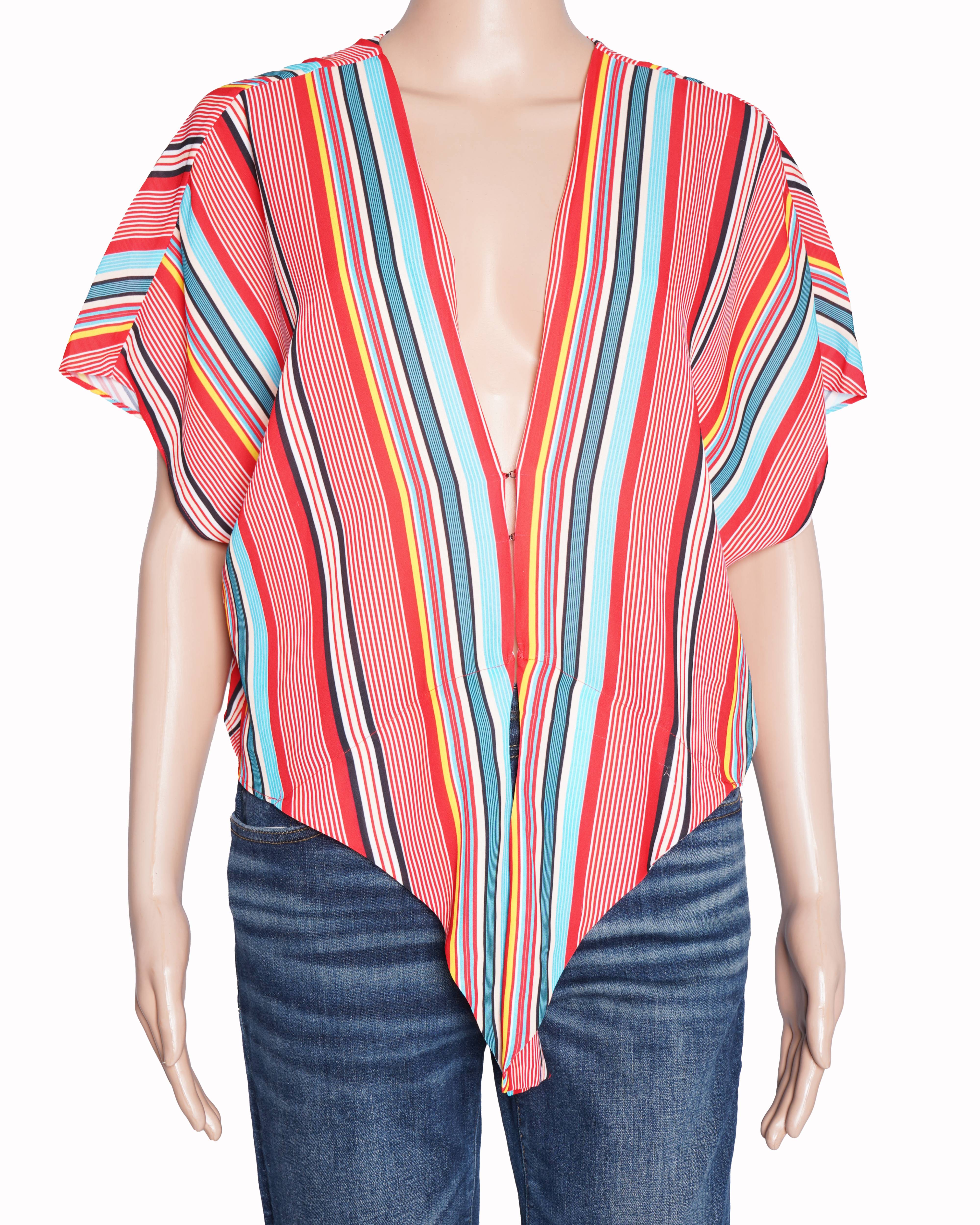 Alice + Olivia Verticle Stripe Multicolour Top