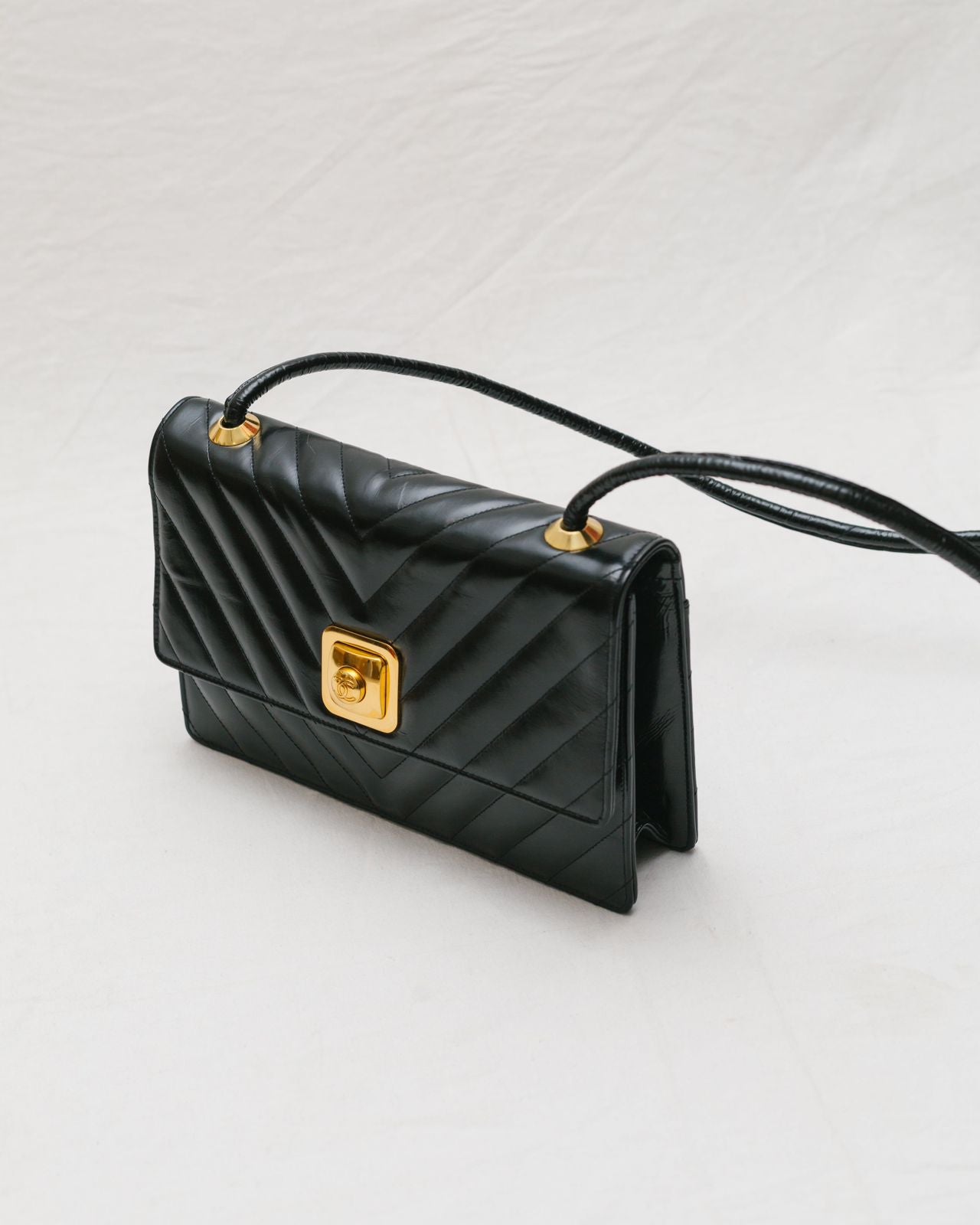 Chanel CC Chevron Lambskin Crossbody Bag
