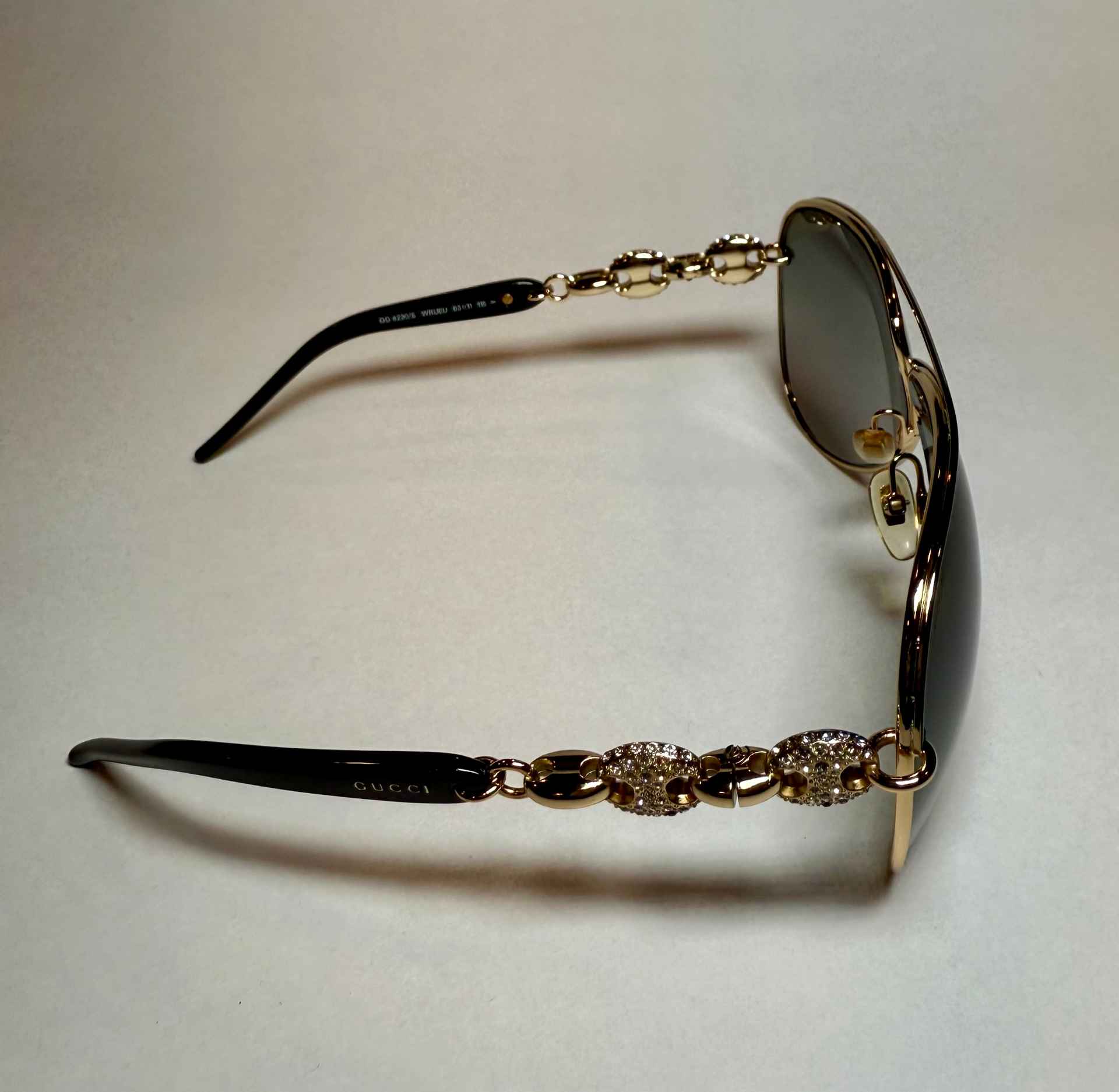 Gucci Classic Aviator Sunglasses with Jeweled Temples