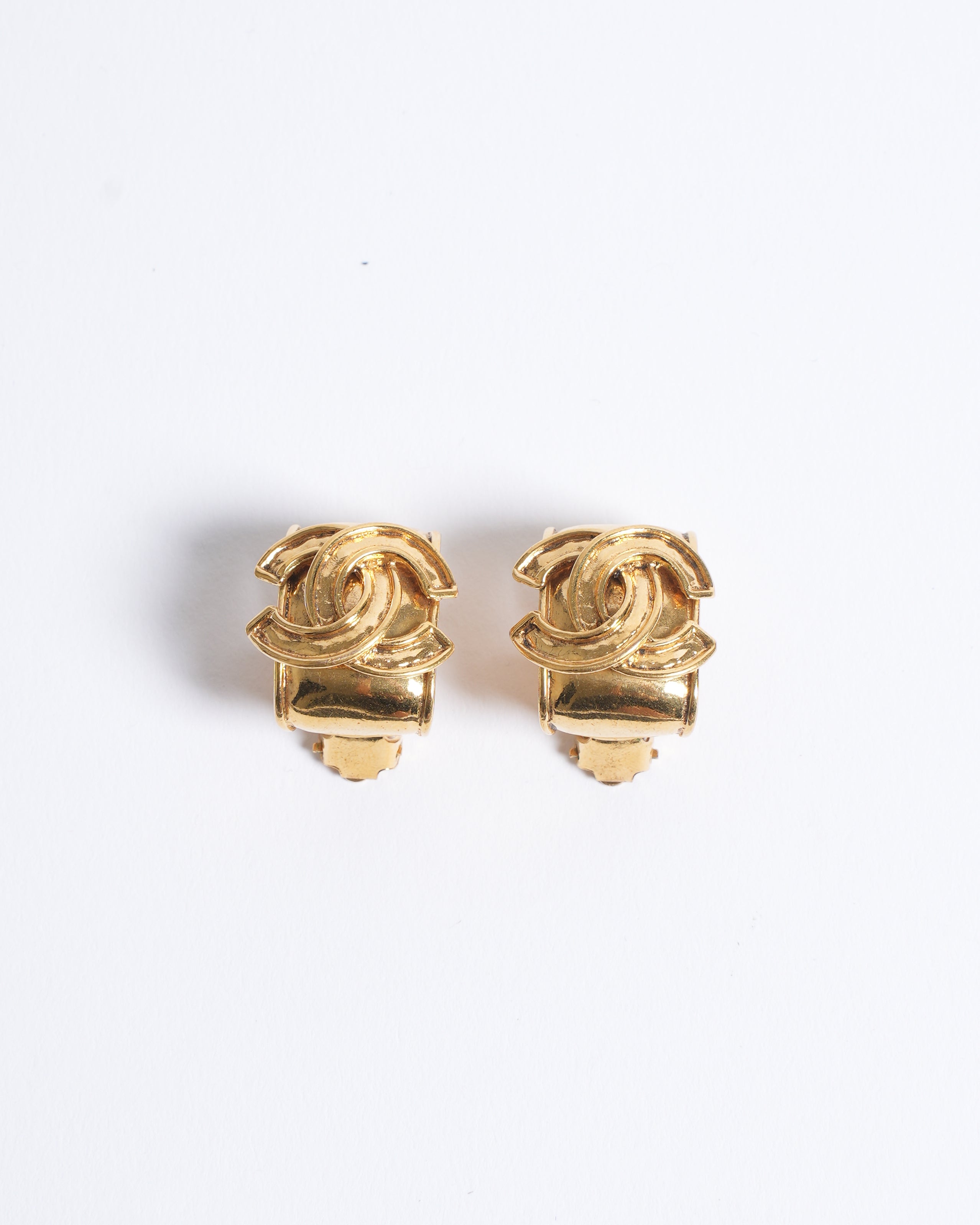 Vintage Chanel 1994 Gold Plated Earrings Made In France