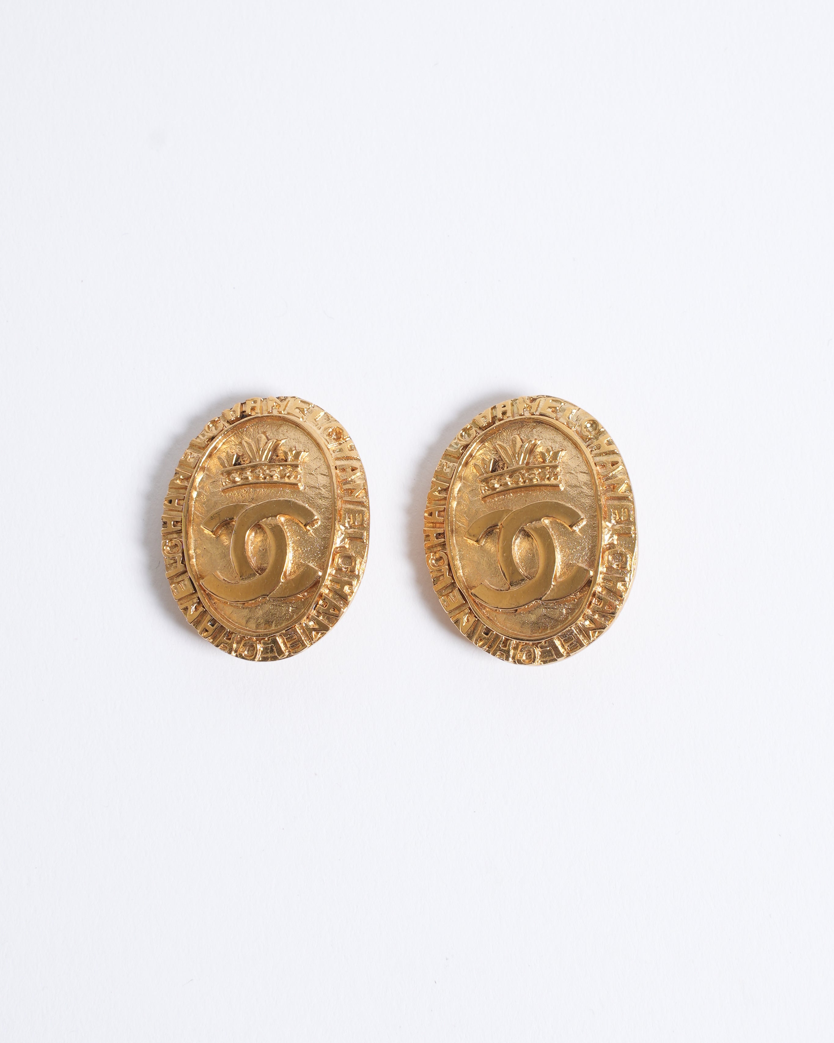 Vintage Chanel Oval Earrings Made In France