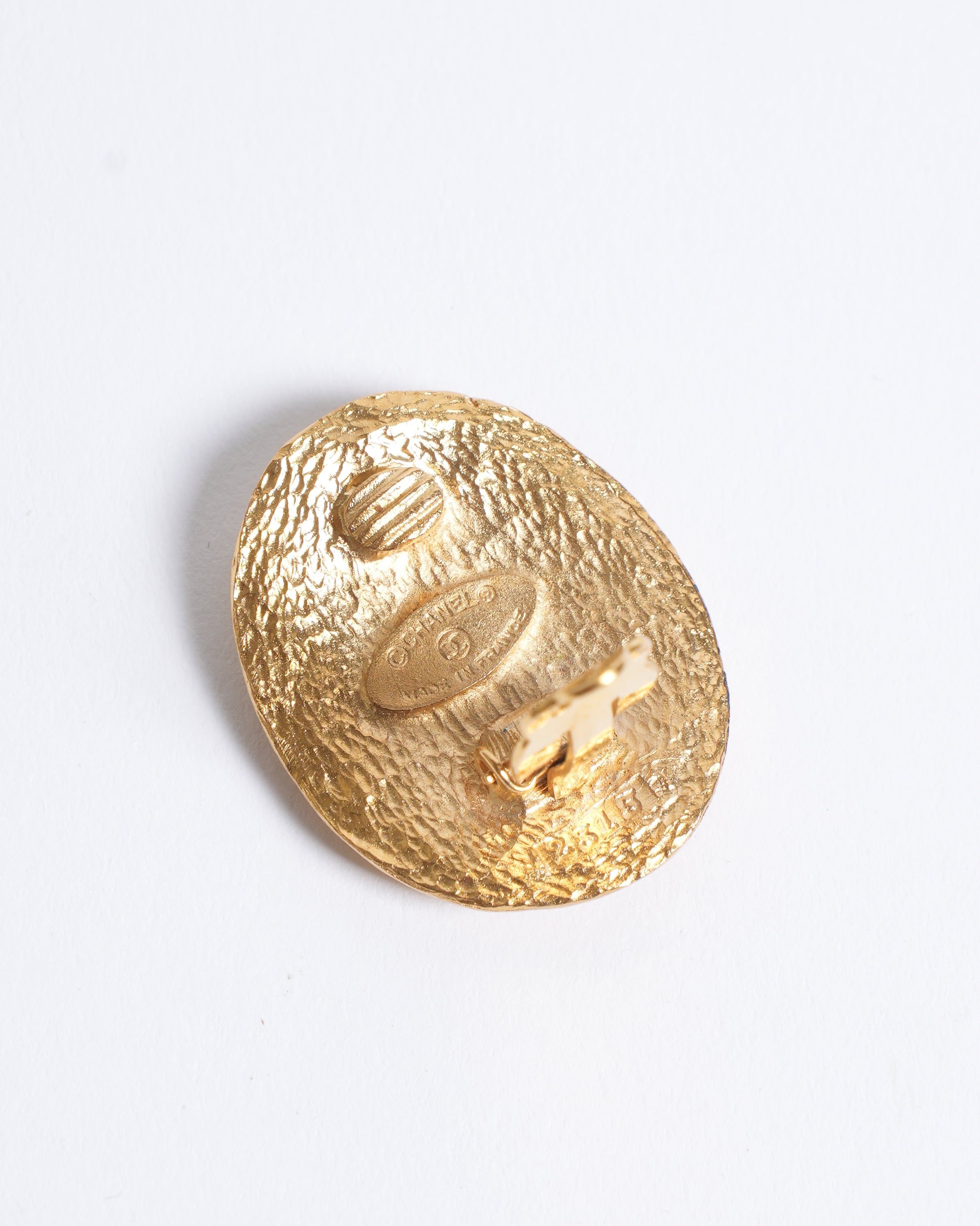 Vintage Chanel Oval Earrings Made In France