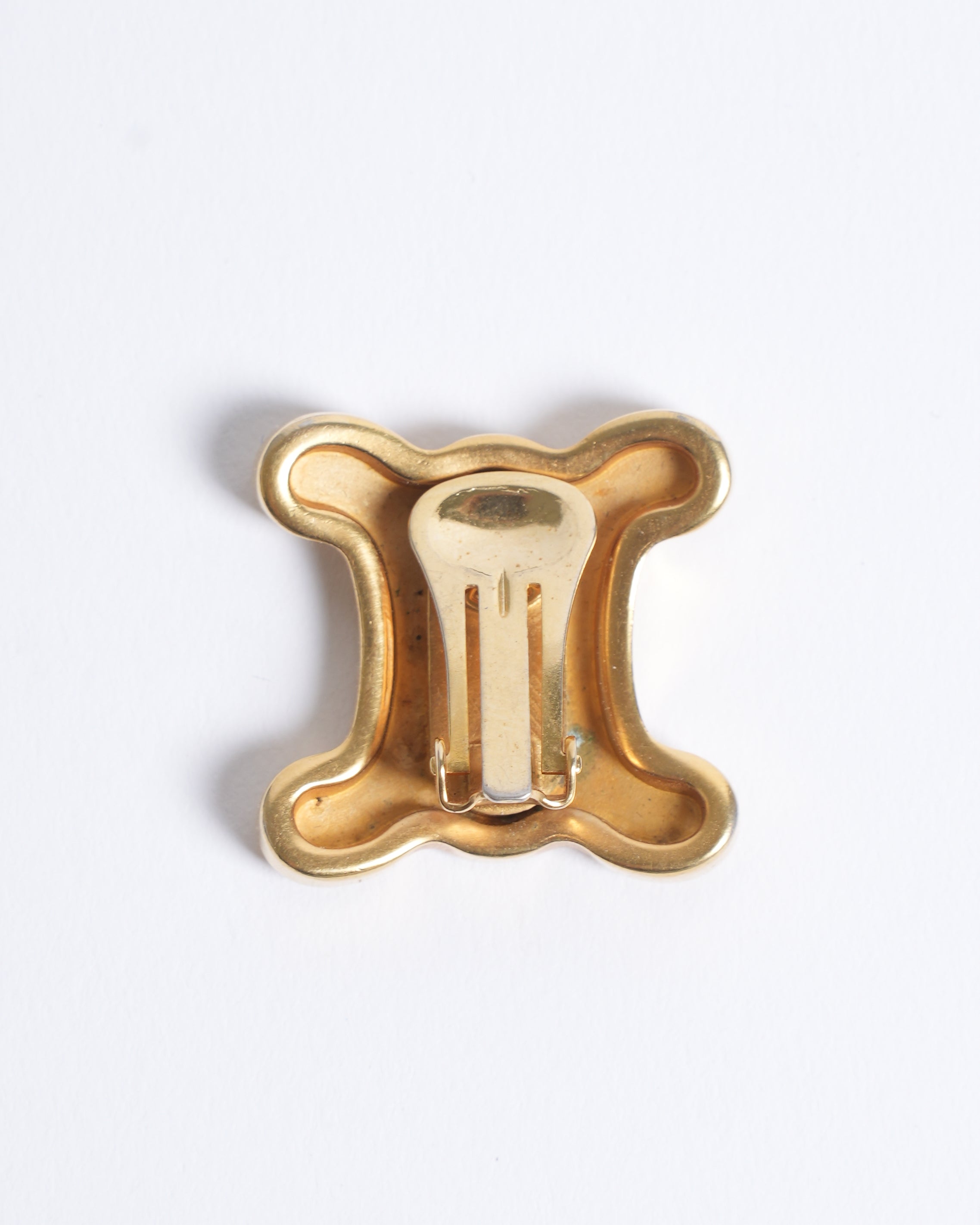 Vintage Celine Made In Italy Gold Plated Earrings