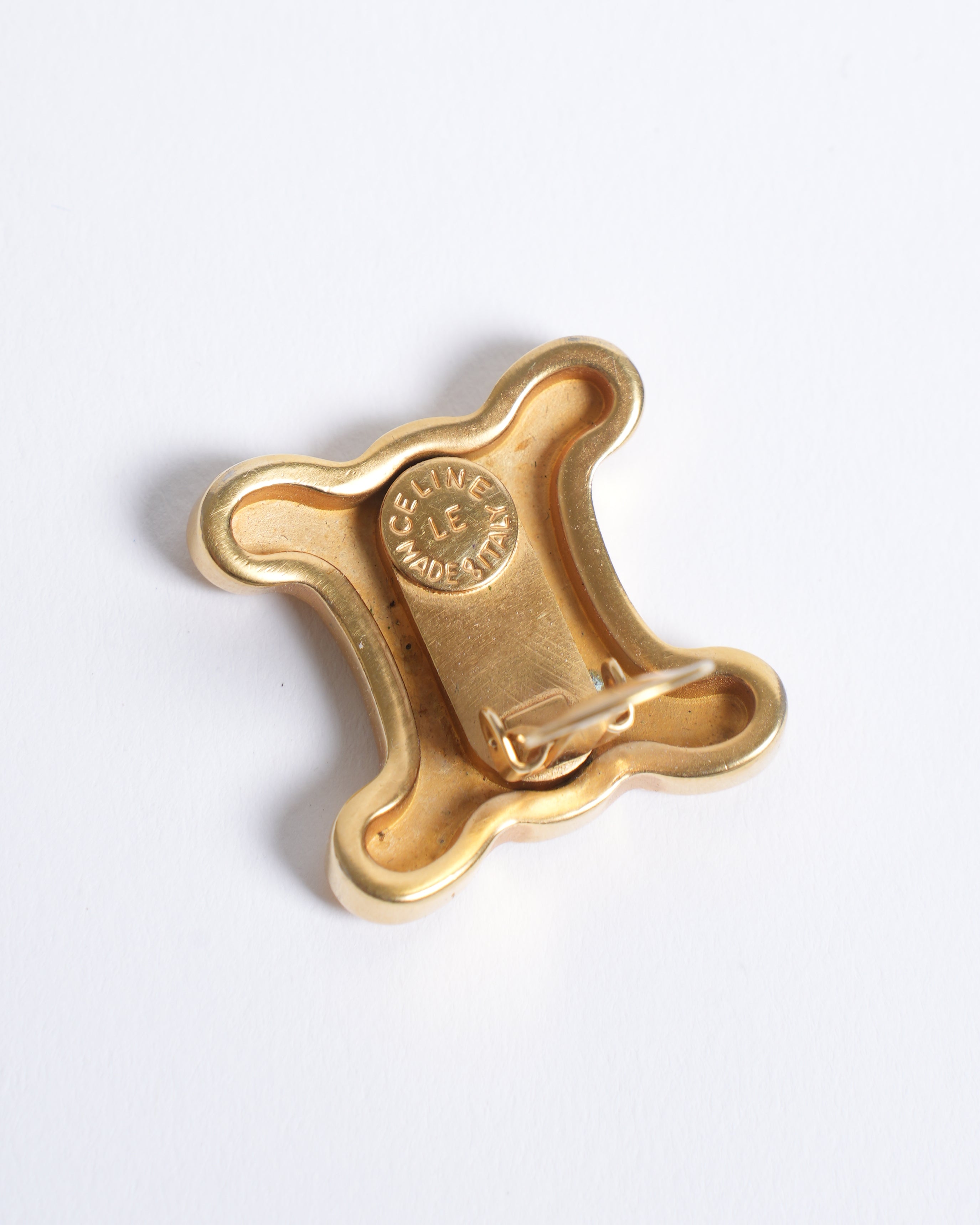 Vintage Celine Made In Italy Gold Plated Earrings